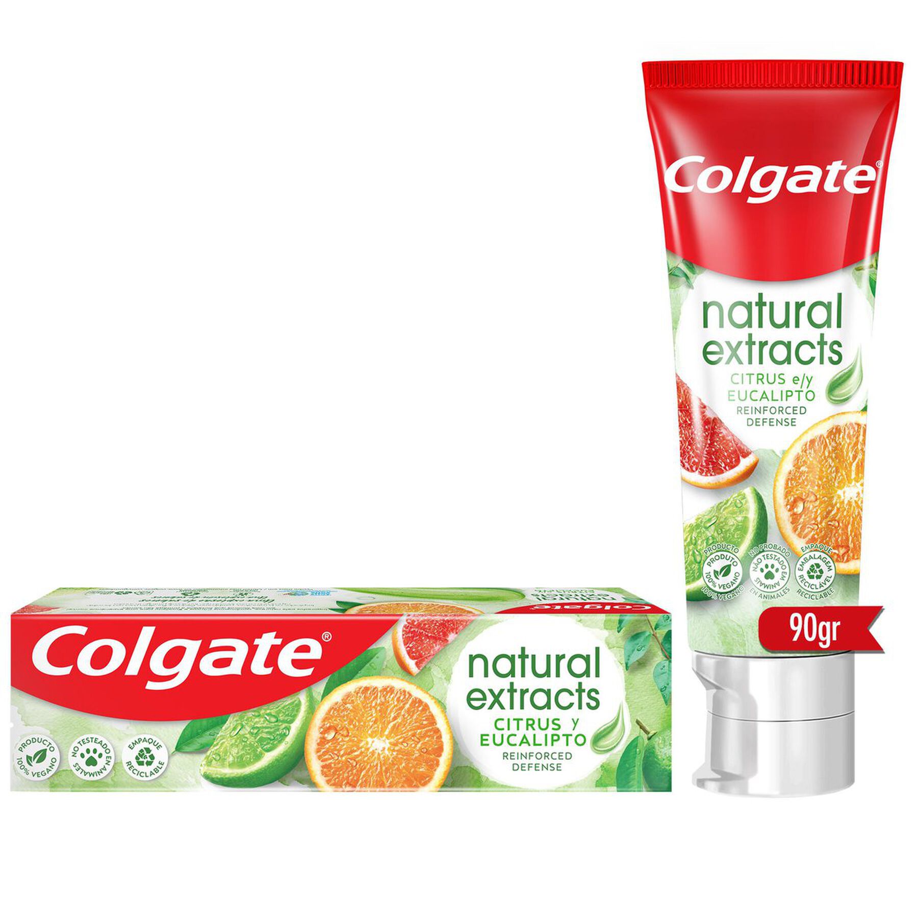 Gel Dental Reinforced Defense Citrus e Eucalipto Colgate Natural Extracts Caixa 90g