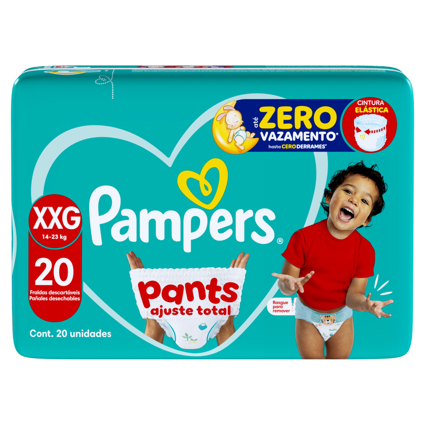 Fralda Descart&aacute;vel Infantil Pants Ajuste Total Pampers XXG Pacote C/20 Unidades