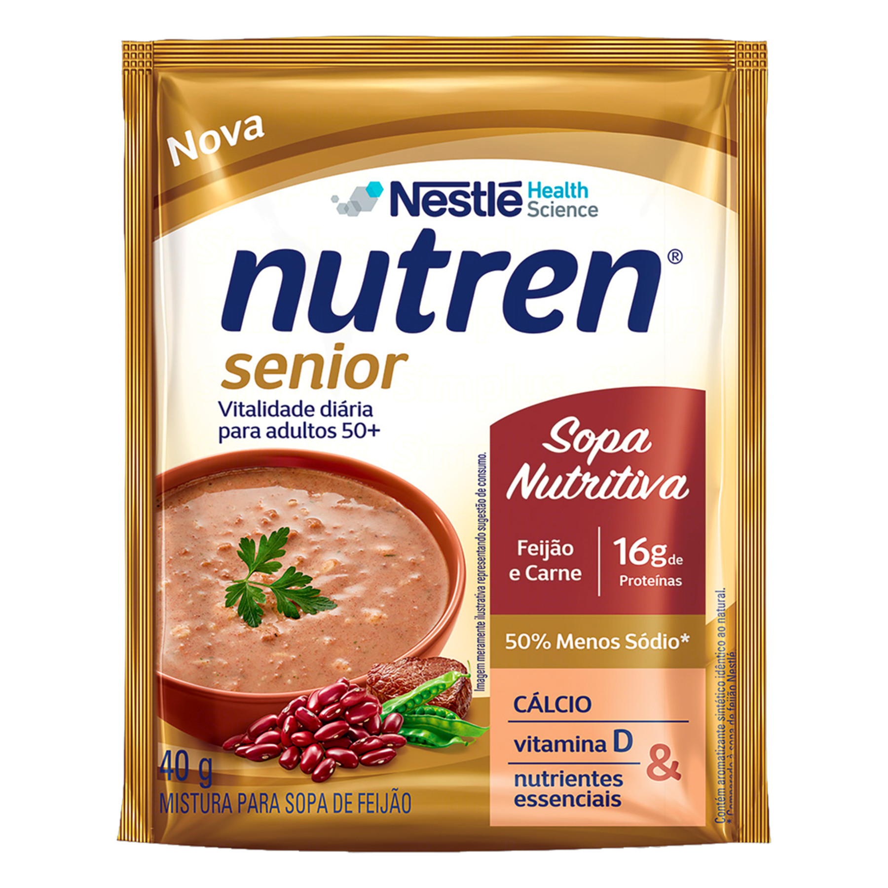 Sopa Feijão e Carne Nestlé Nutren Senior Sachê 40g
