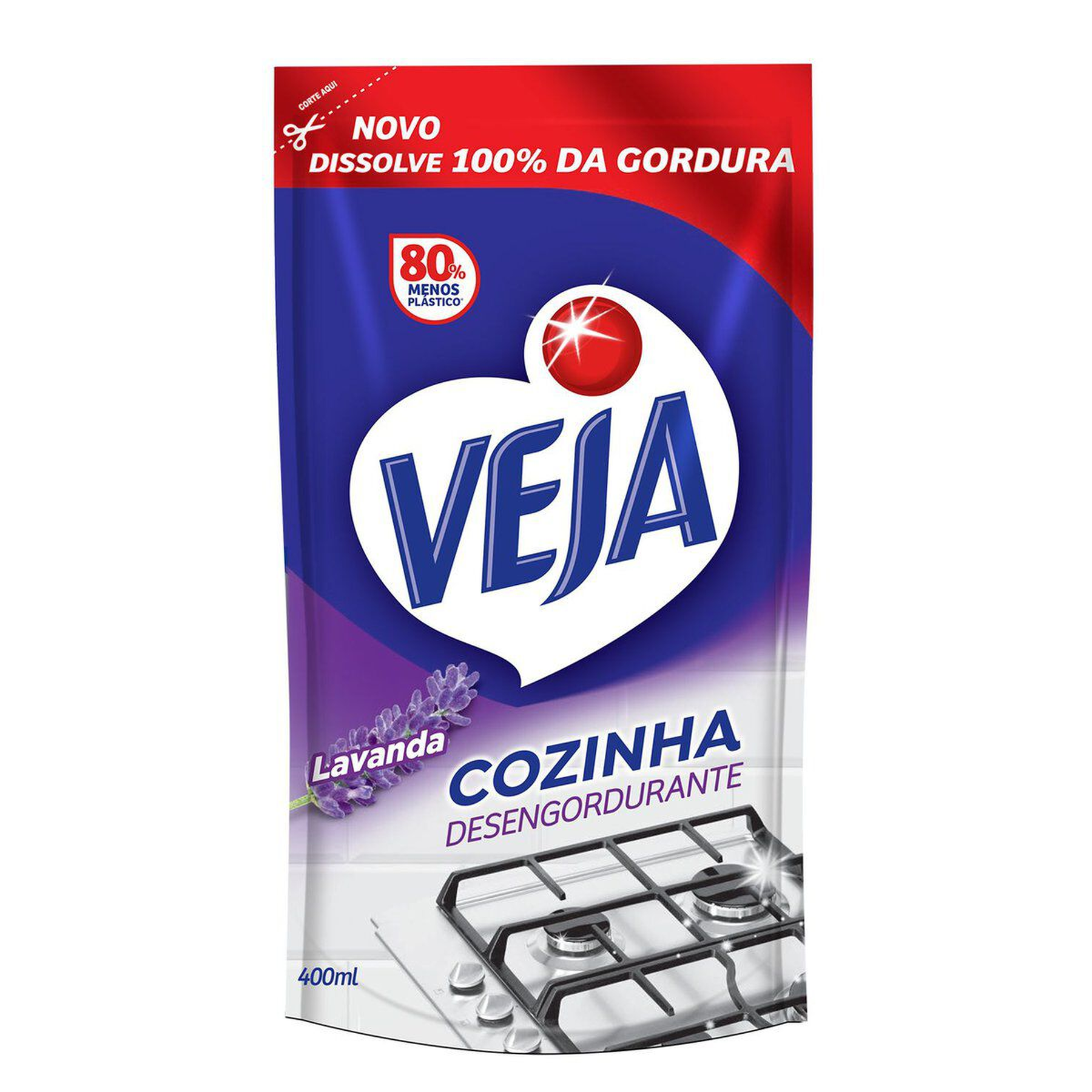 Limpador Desengordurante Cozinha Lavanda Veja Sach&ecirc; 400ml&nbsp;