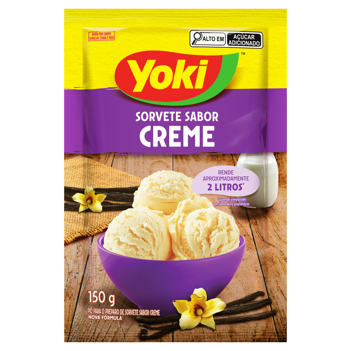 P&oacute; para Sorvete Creme Yoki Pacote 150g