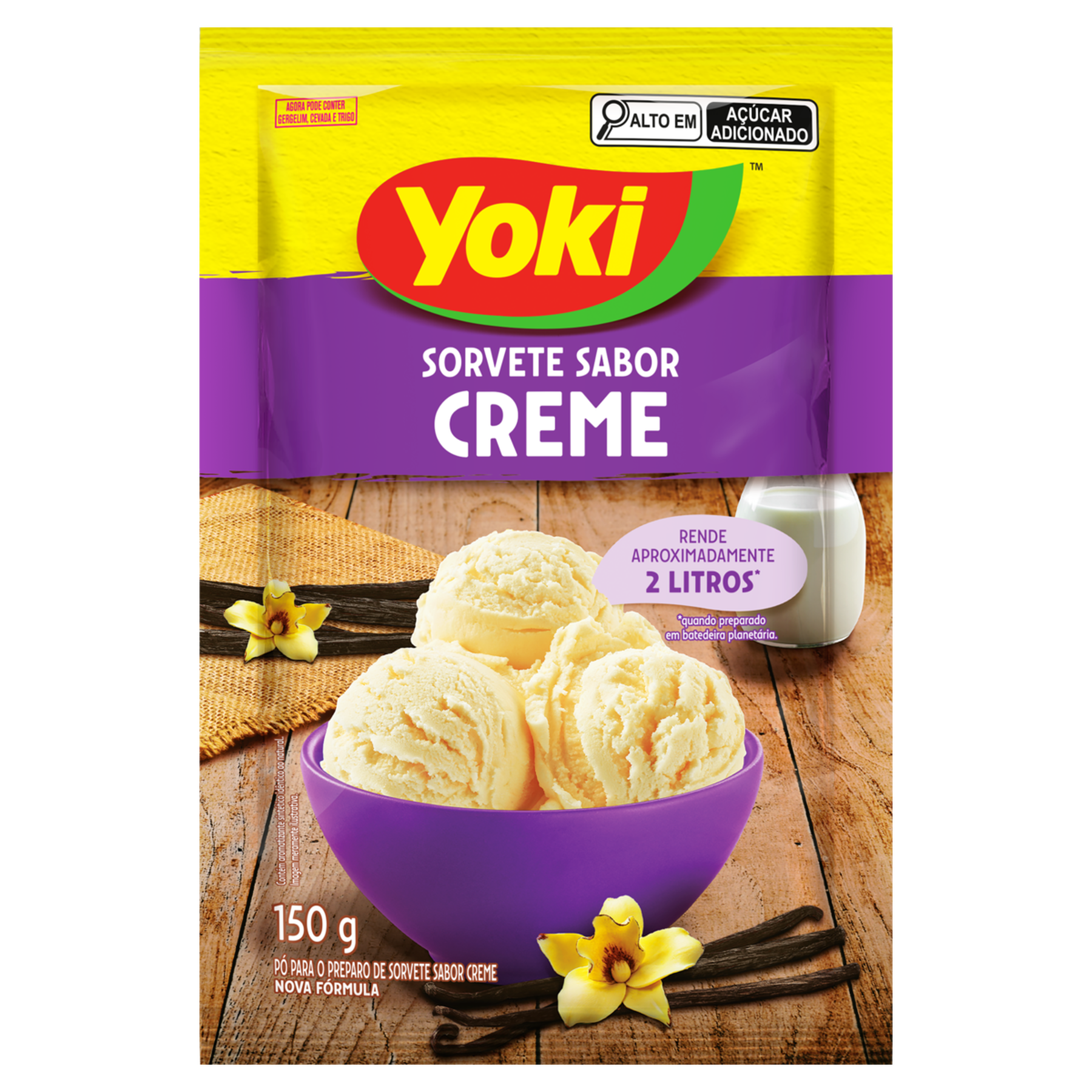 Pó para Sorvete Creme Yoki Pacote 150g