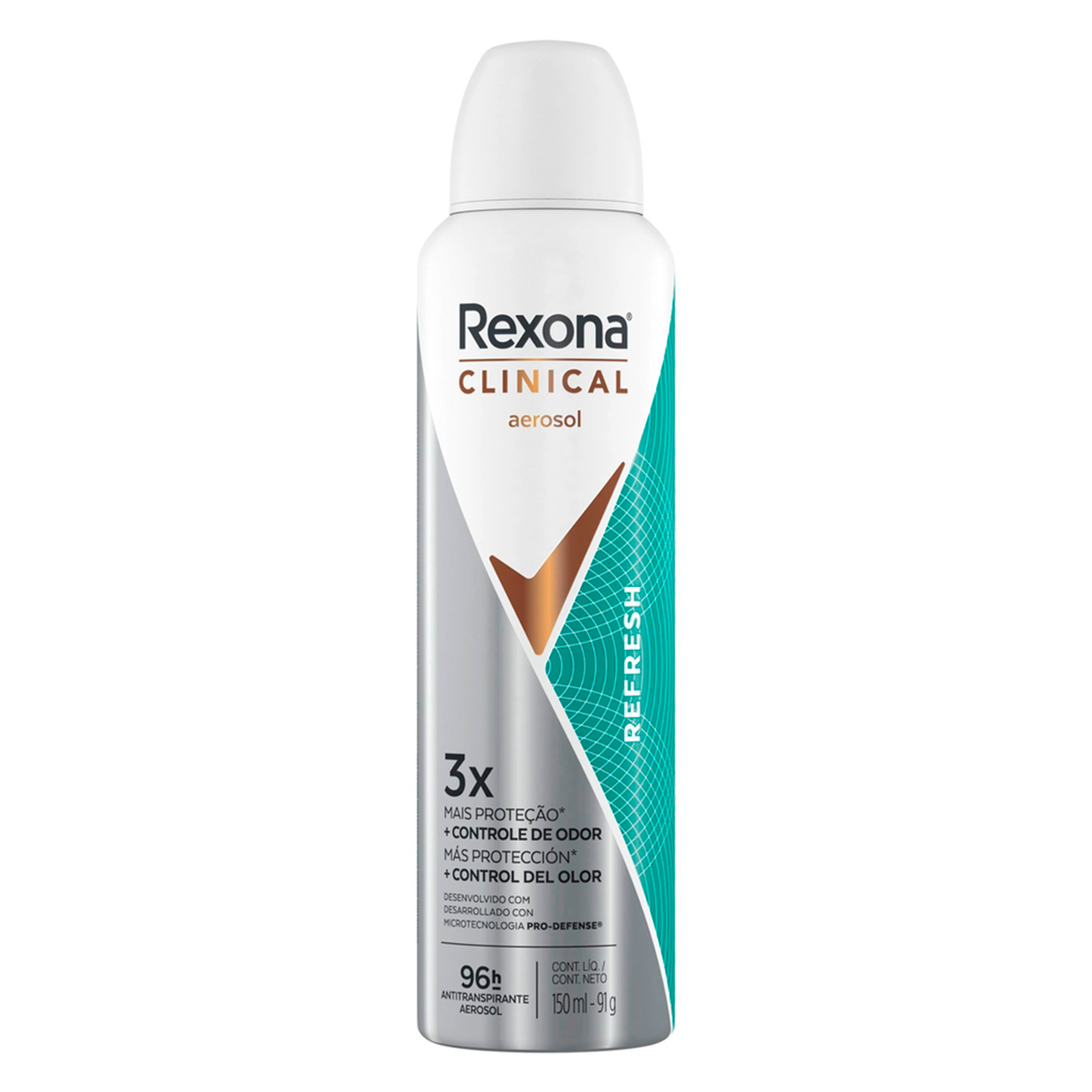 Desodorante Antitranspirante Aerossol Rexona Clinical Refresh 150ml