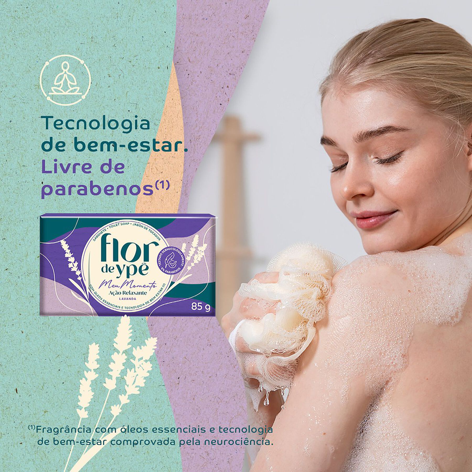 Sabonete em Barra Lavanda Meu Momento Flor de Ypê Envoltório 85g