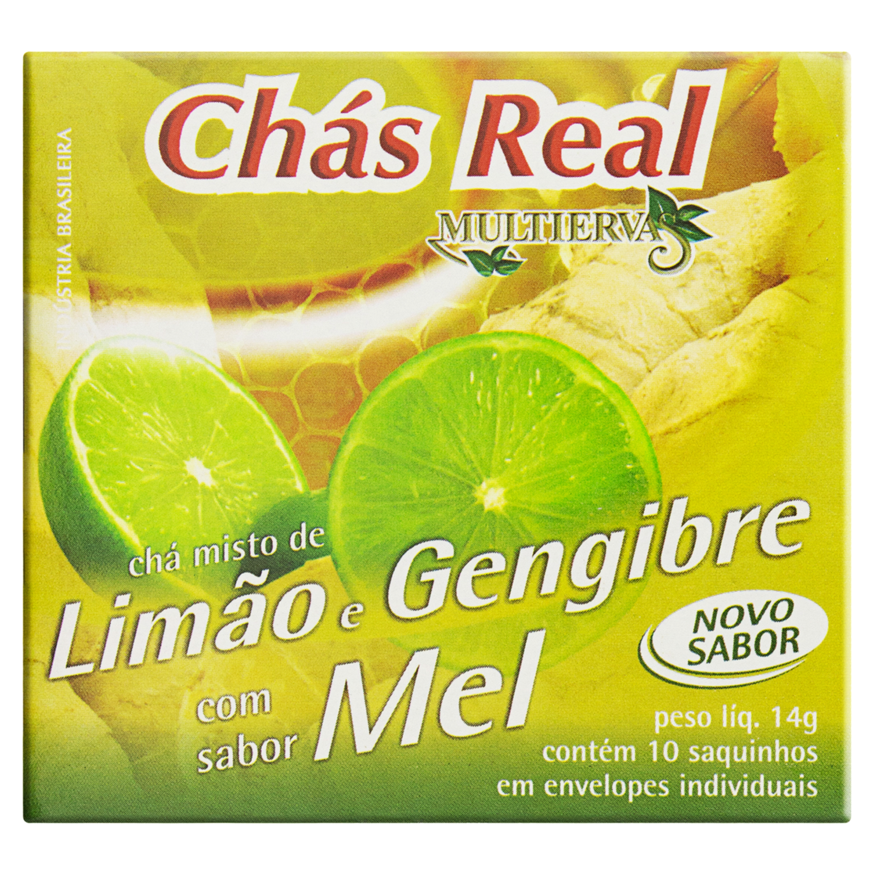 Chá Limão, Gengibre e Mel Real Multiervas Caixa 14g C/10 Unidades 