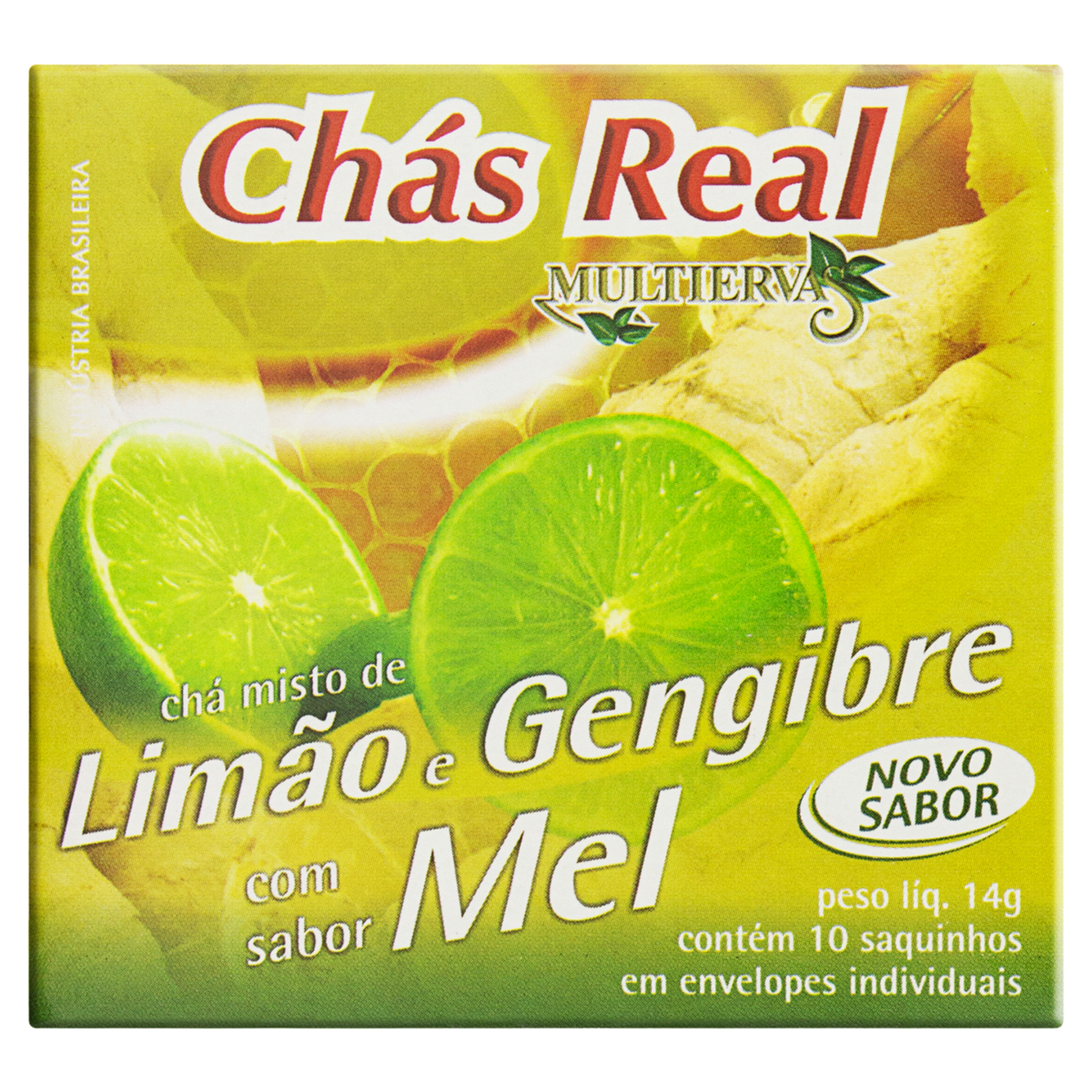 Ch&aacute; Lim&atilde;o, Gengibre e Mel Real Multiervas Caixa 14g C/10 Unidades&nbsp;