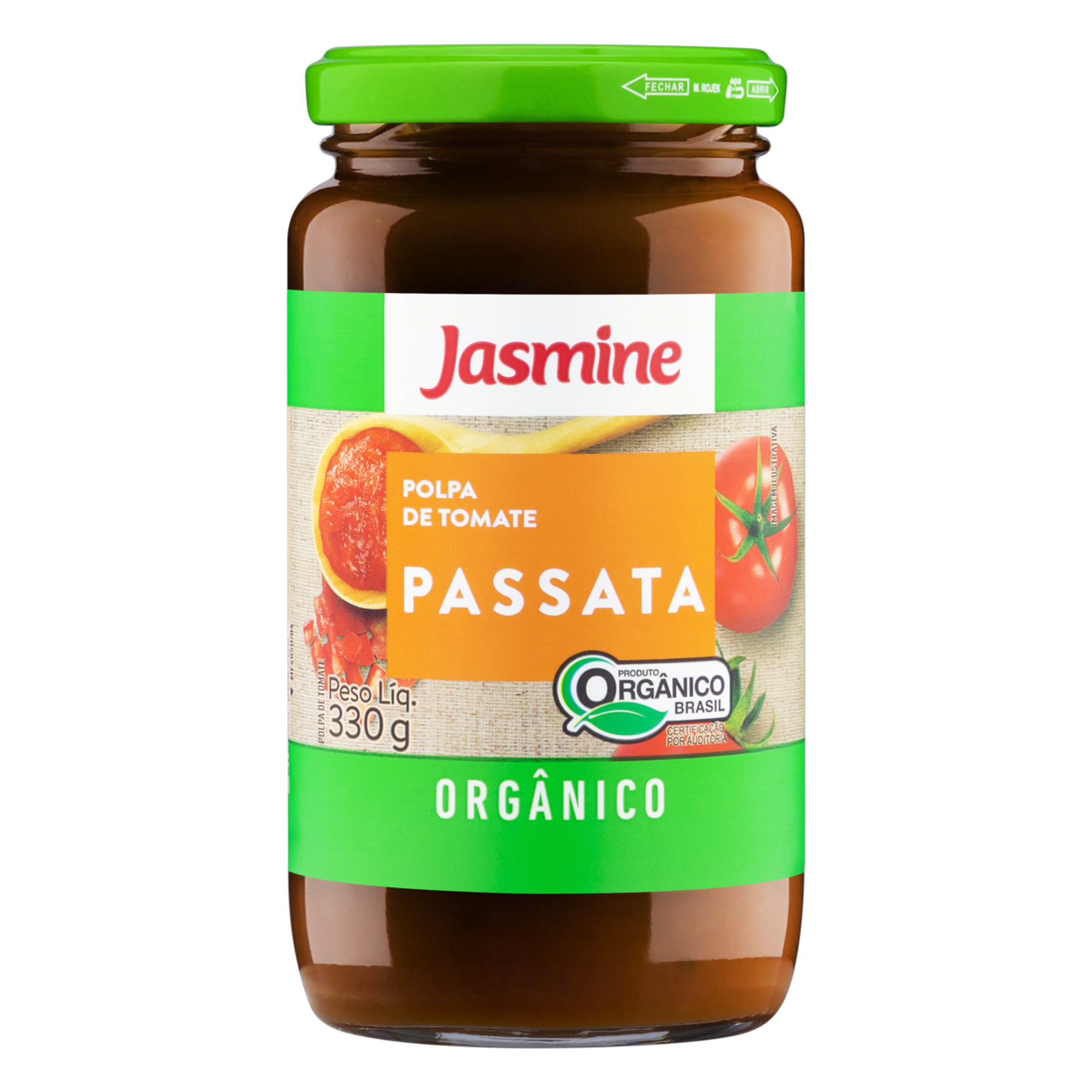 Polpa de Tomate Passata Orgânica Jasmine Vidro 330g