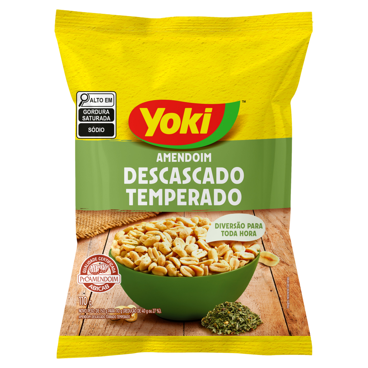 Amendoim Descascado Temperado Yoki Pacote 110g