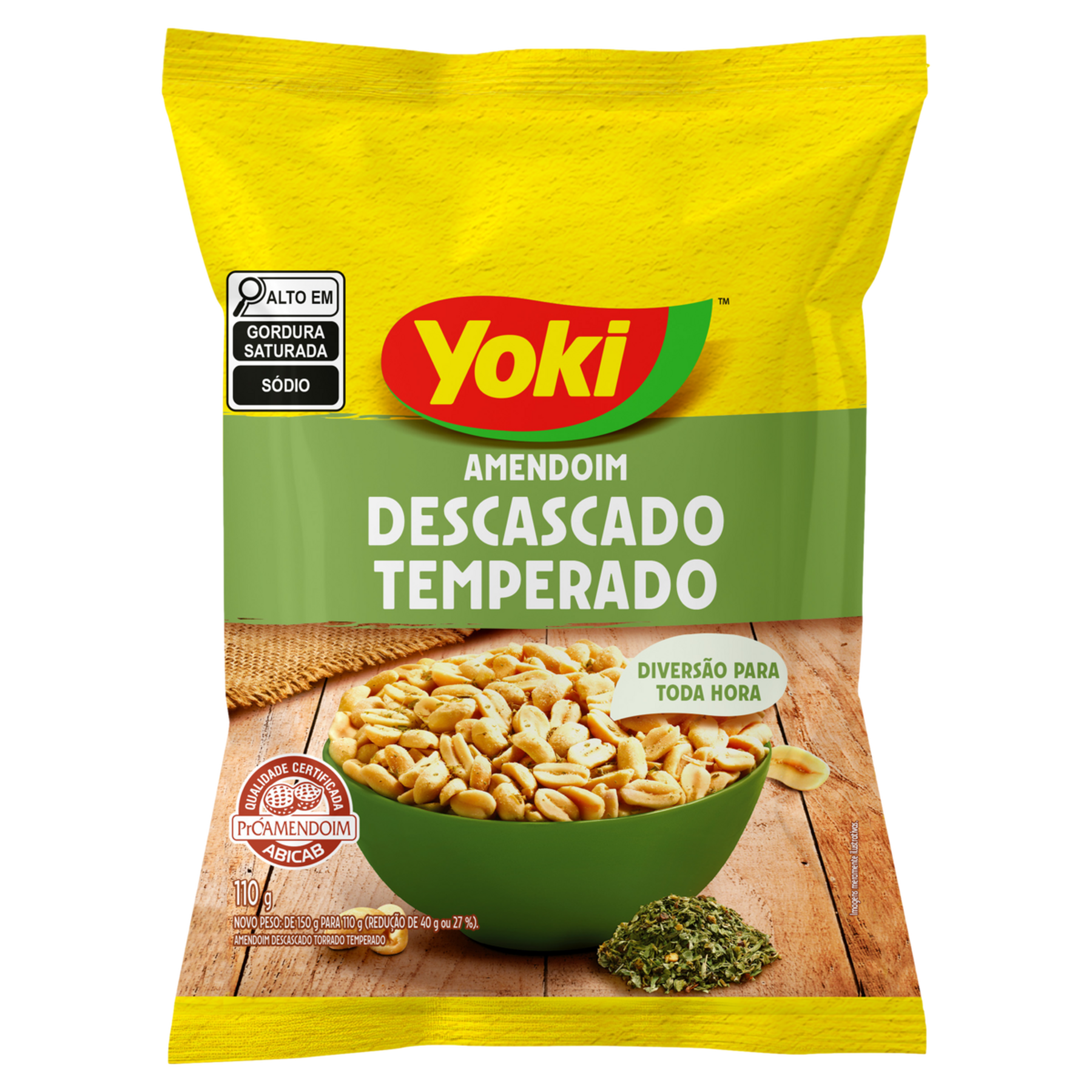 Amendoim Descascado Temperado Yoki Pacote 110g