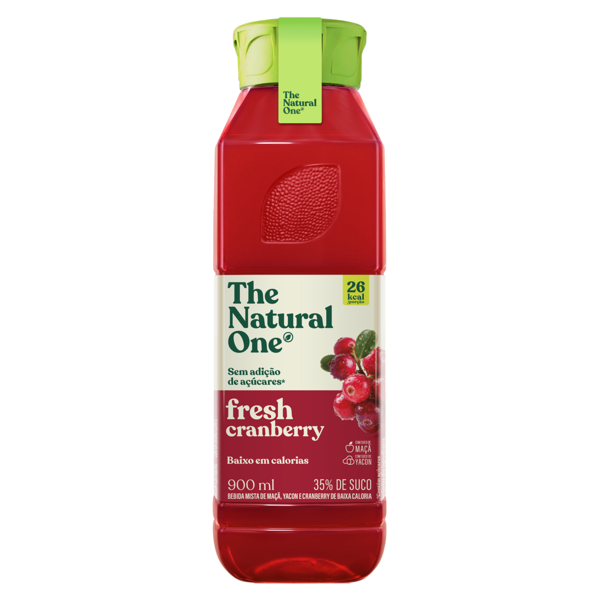 Bebida Mista Ma&ccedil;&atilde;, Yacon e Cranberry The Natural One Fresh Ambiente Garrafa 900ml