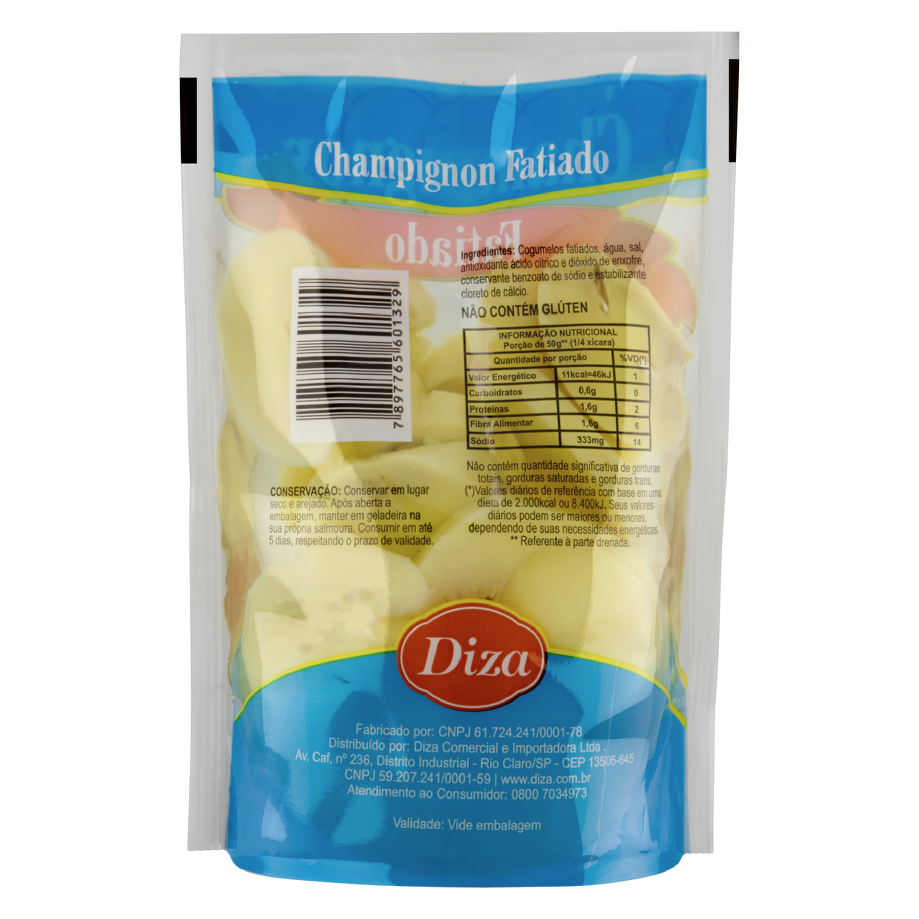 Cogumelo Champignon em Conserva Fatiado Diza 100g