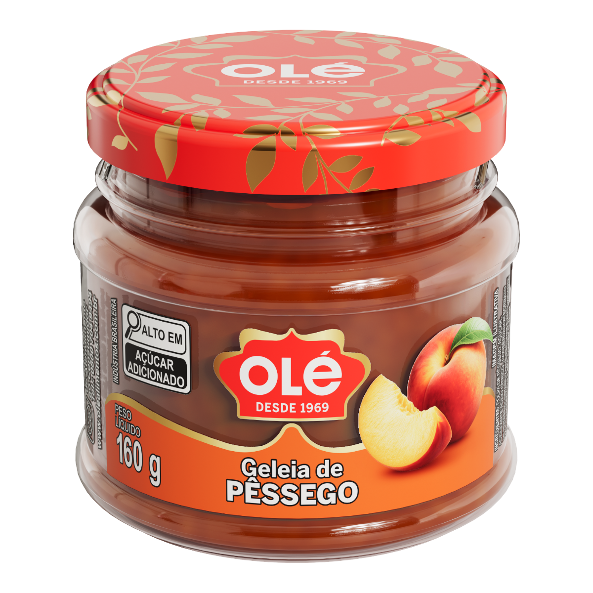 Geleia de P&ecirc;ssego Ol&eacute; Vidro 160g