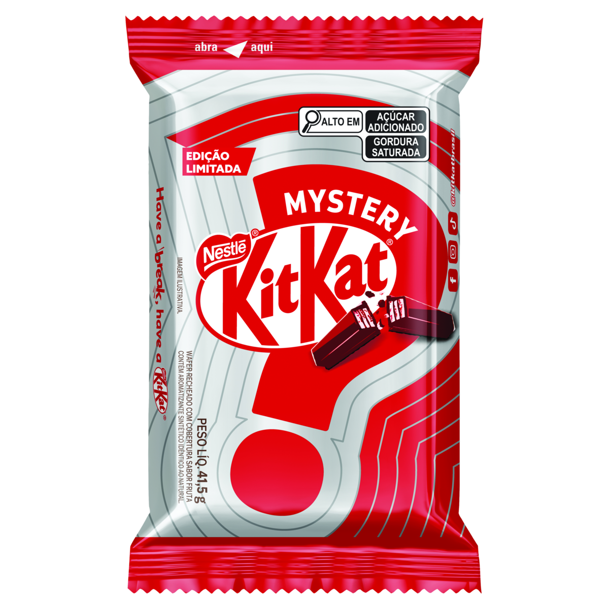 Wafer Mystery Cobertura Fruta Kitkat Pacote 41,5g