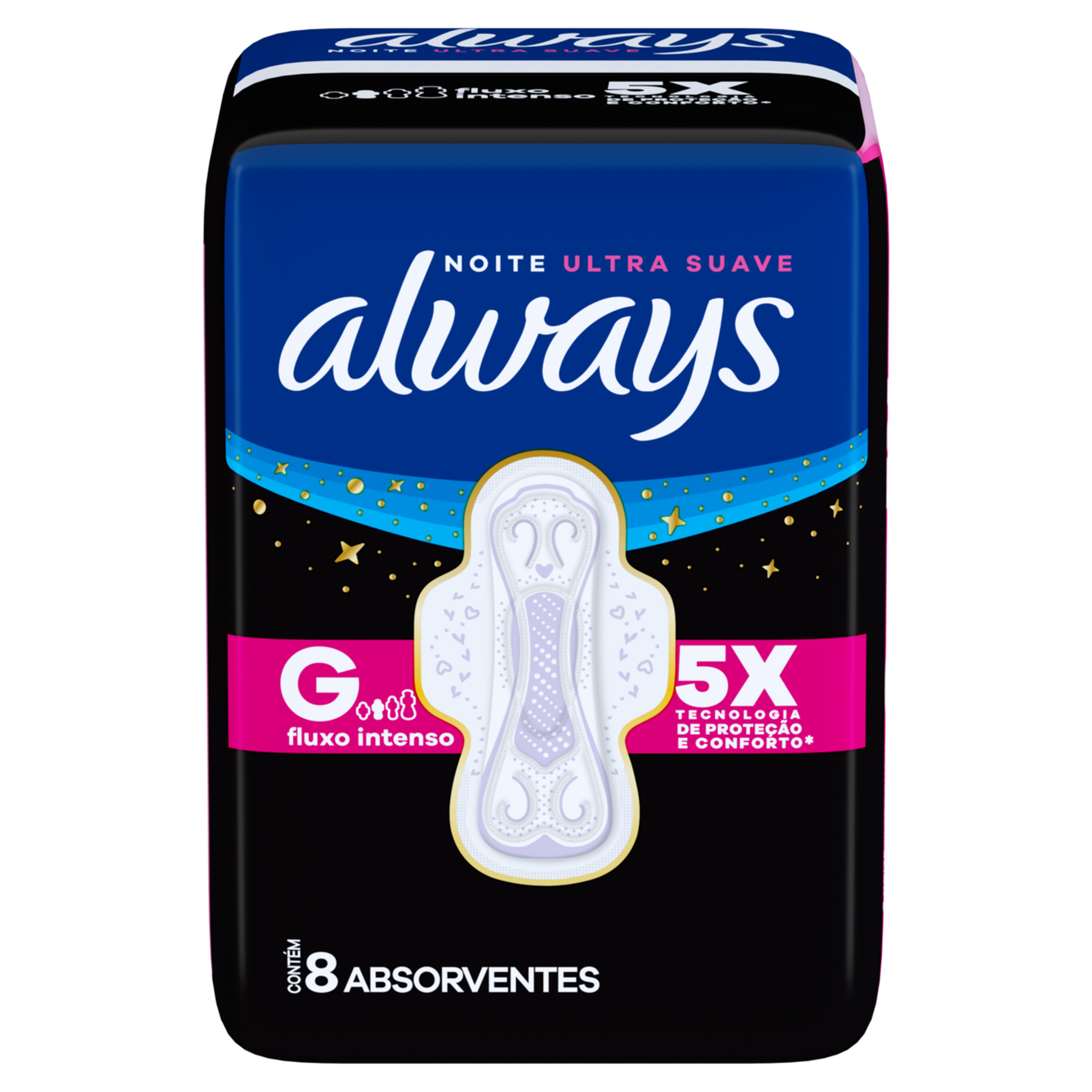 Absorvente com Abas Noite Ultra Suave Always G Pacote 8 Unidades