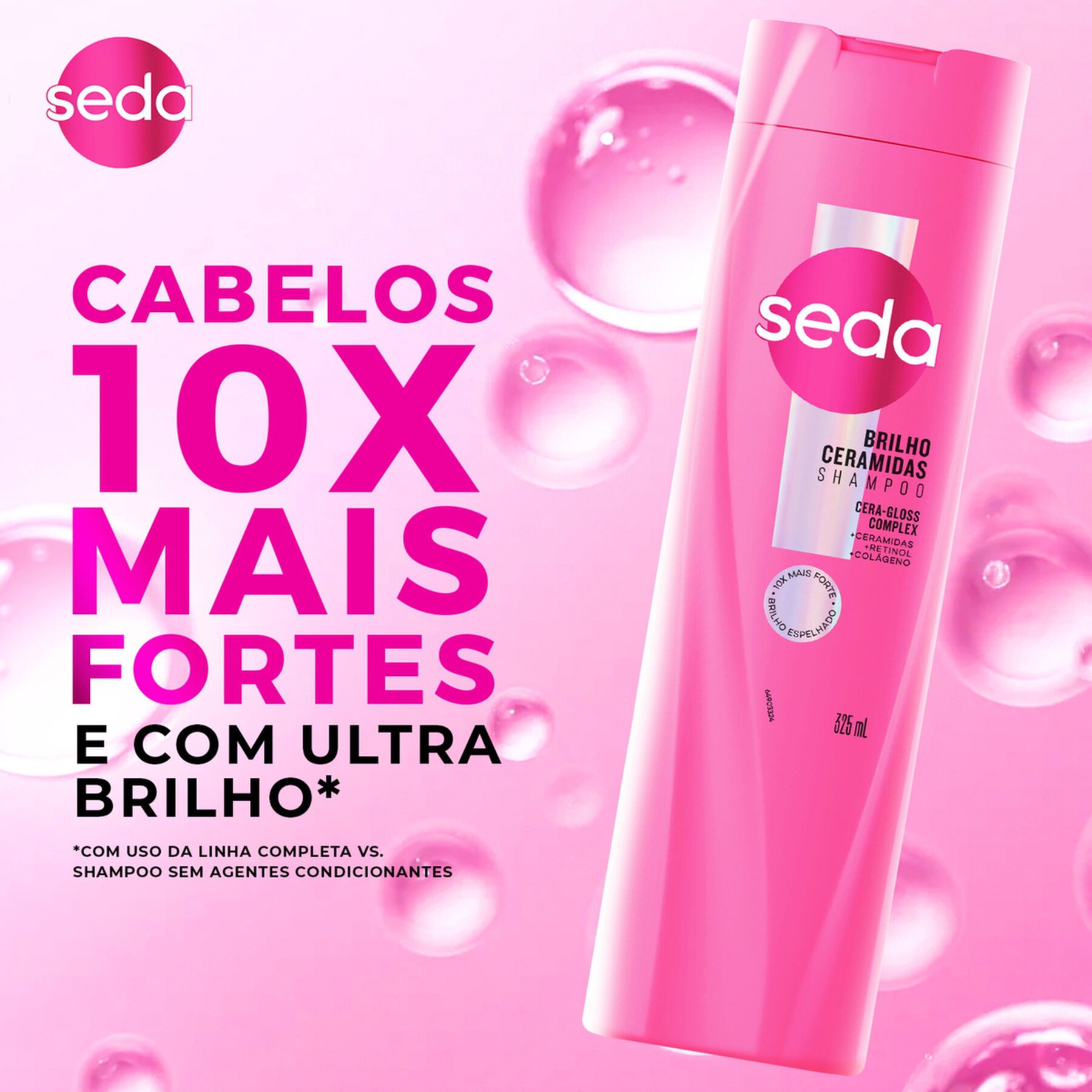 Shampoo Brilho Ceramidas Seda Frasco 325ml