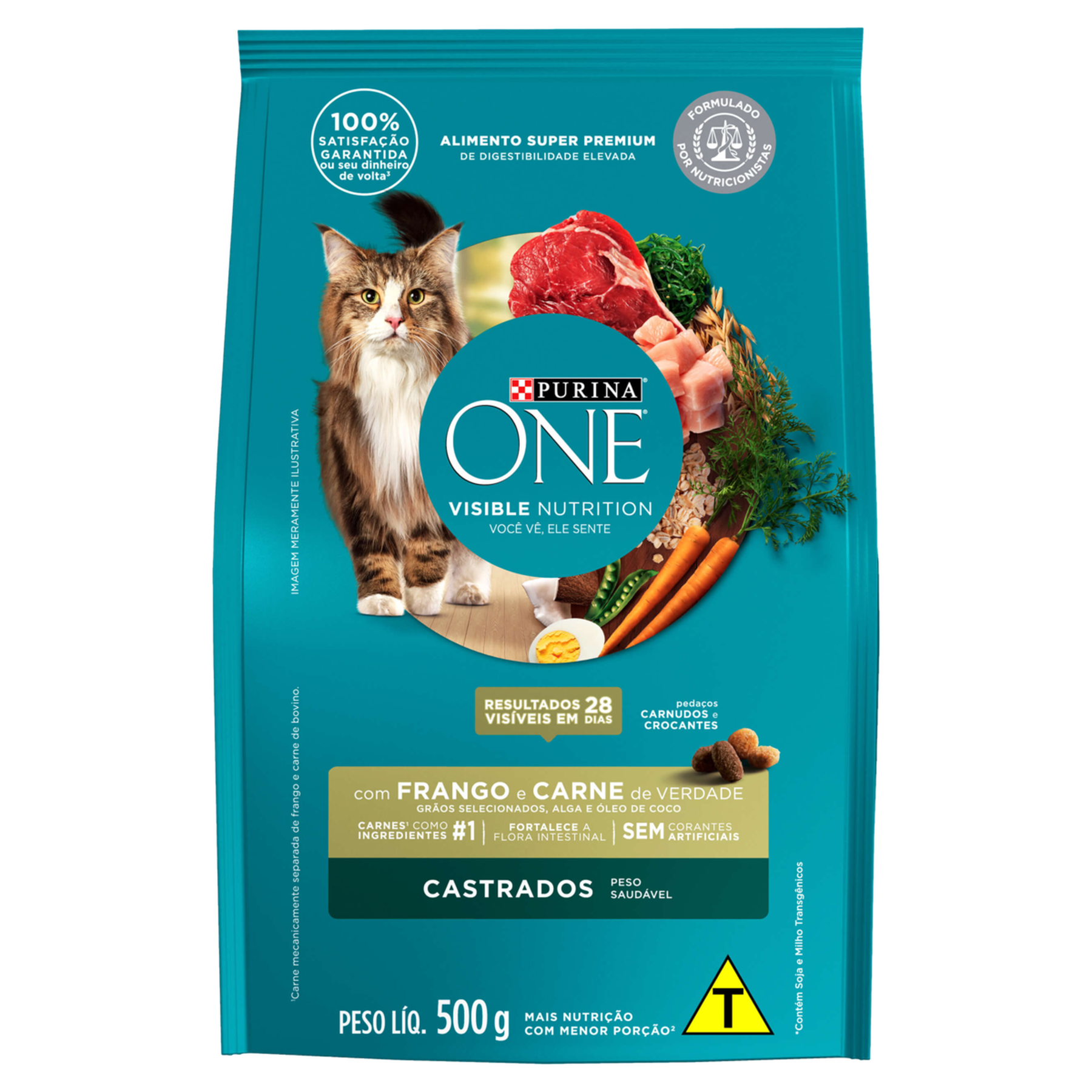 Alimento para Gatos Castrados Frango e Carne Purina One Pacote 500g