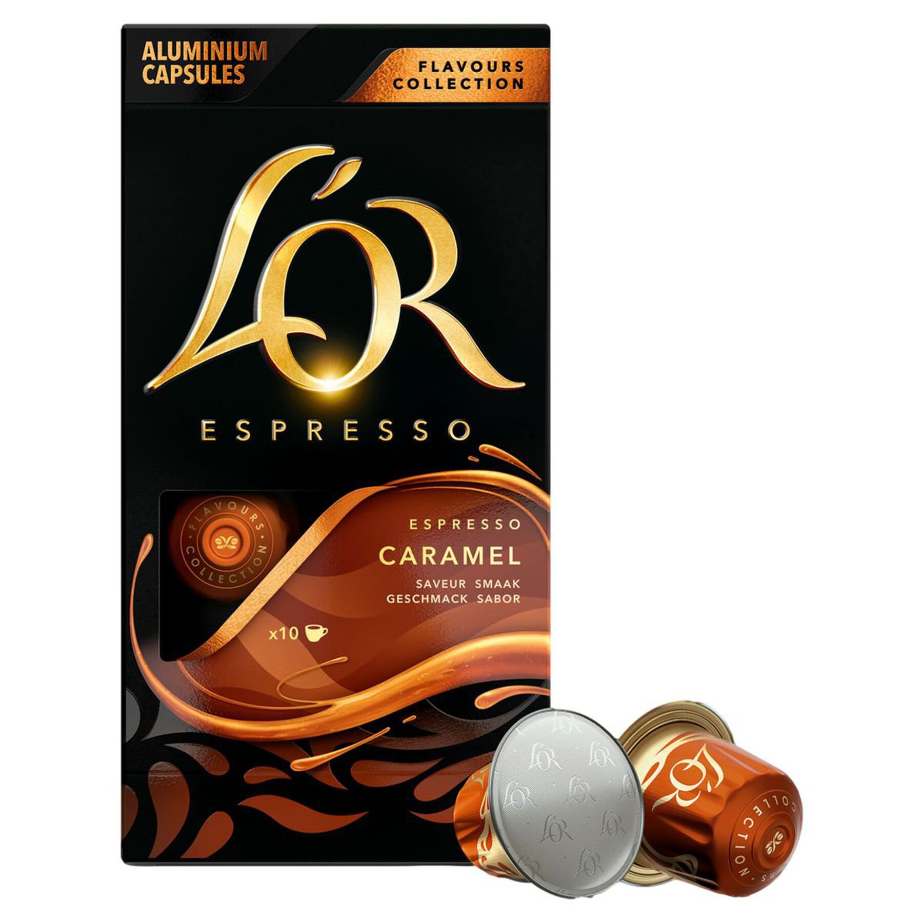 Caf&eacute; em C&aacute;psula Torrado e Mo&iacute;do Espresso Caramelo L'or Flavours Collection Caixa 52g 10 Unidades