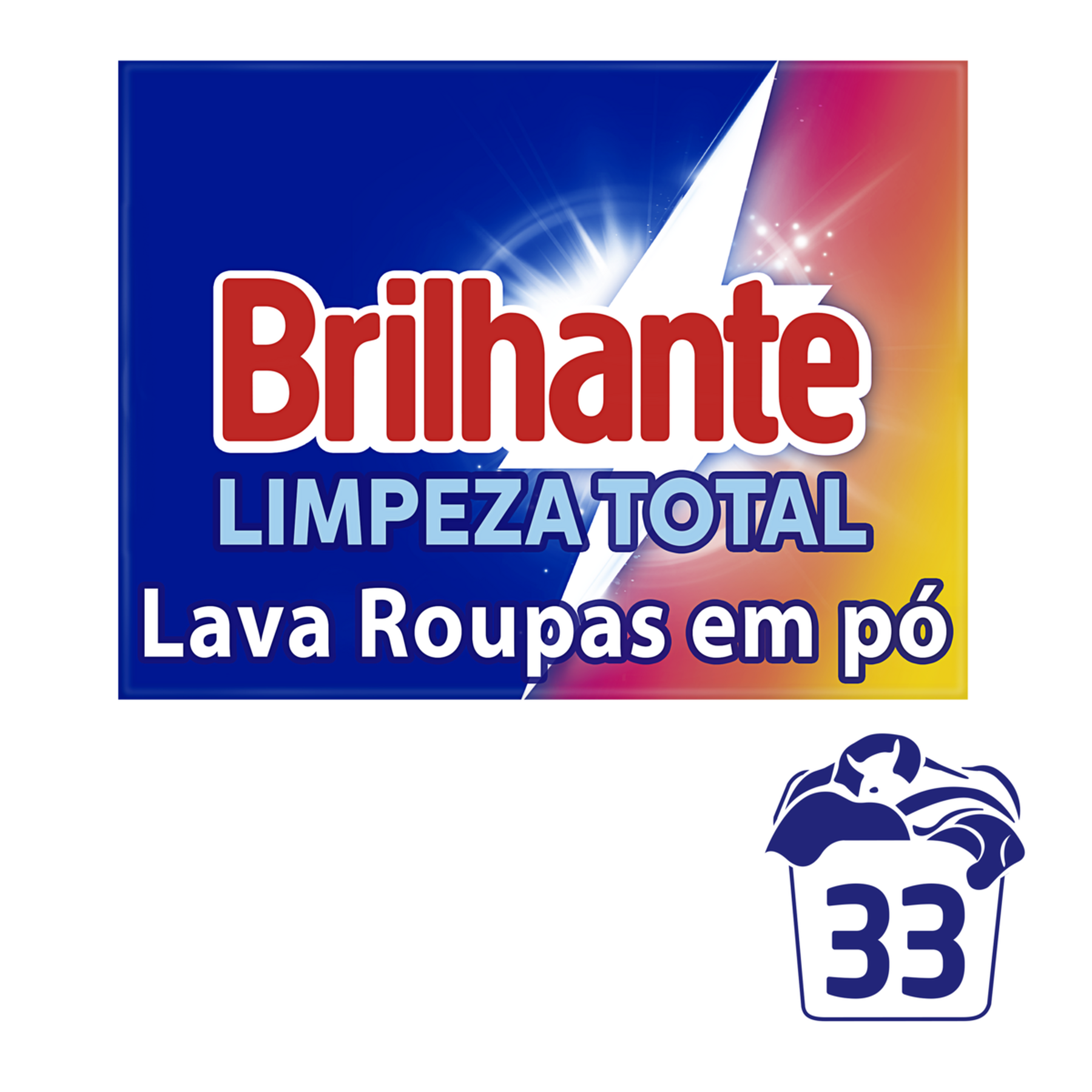 Sabão em Pó Roupas Brancas e Coloridas Limpeza Total Brilhante Caixa 2,2kg