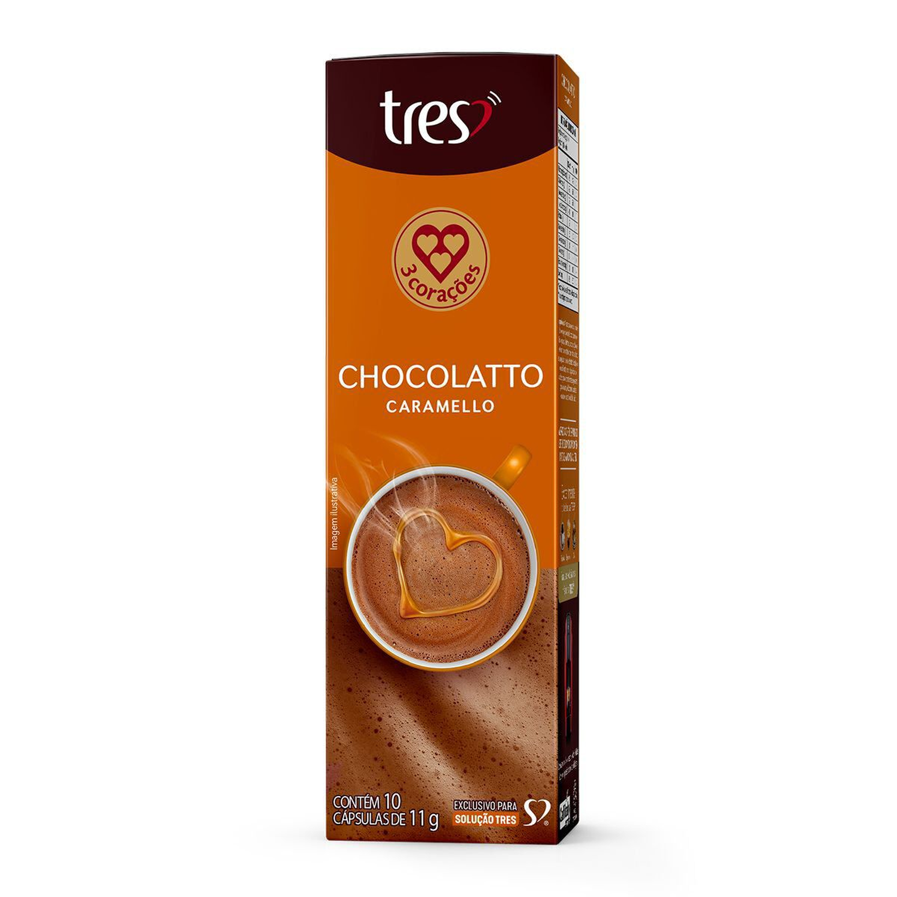 Chocolate Quente em C&aacute;psula Chocolatto Caramello Tres Caixa 110g C/10 Unidades&nbsp;