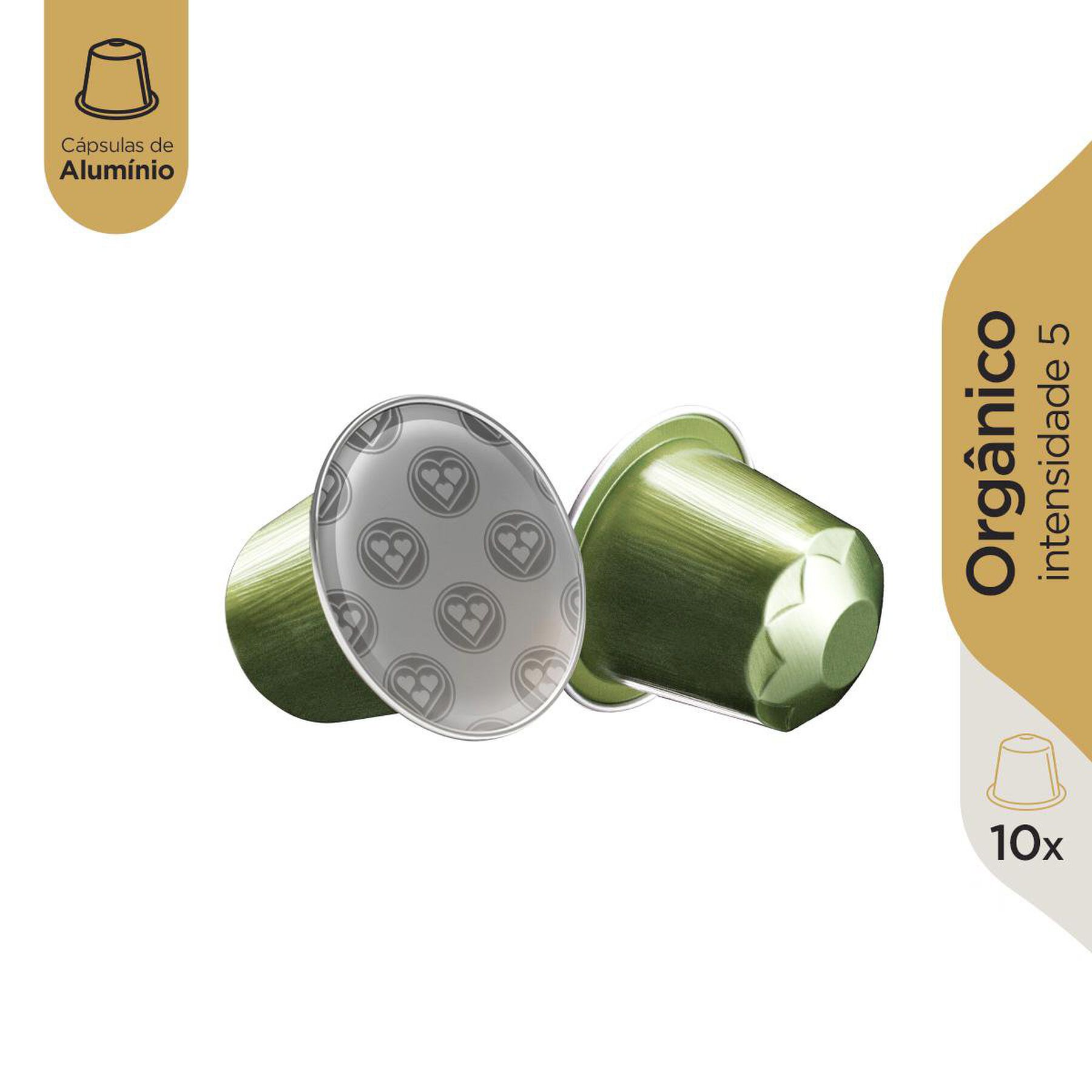 Café em Cápsula Torrado e Moído Orgânico 3 Corações Caixa 50g C/10 Unidades