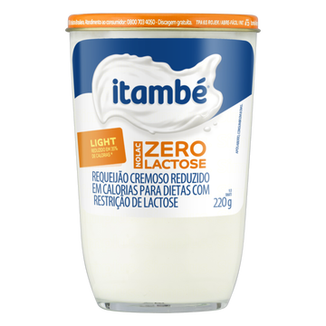 Requeijão Cremoso Light Zero Lactose Itambé Nolac Copo 220g