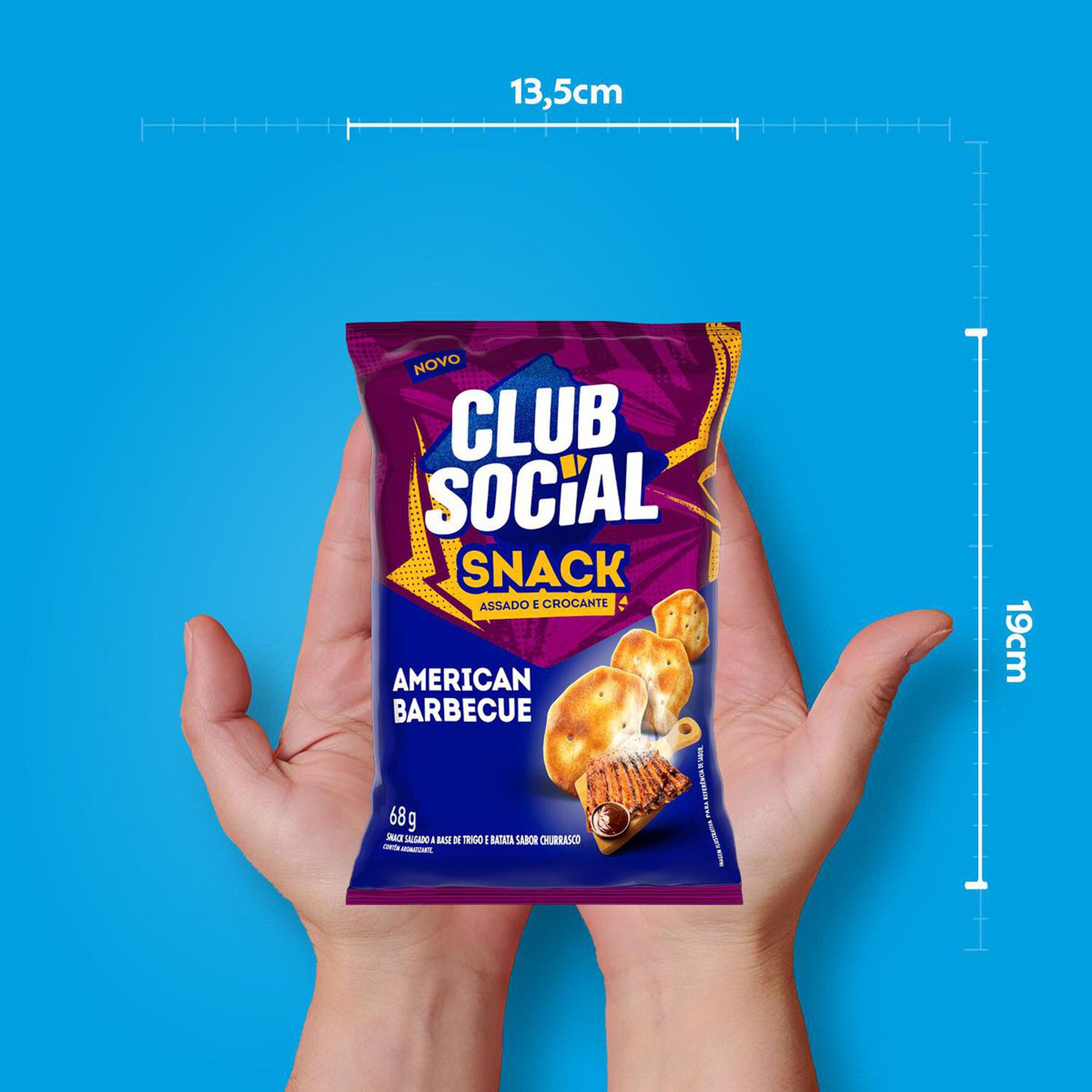 Snack Assado Crocante American Barbecue Club Social Pacote 68g