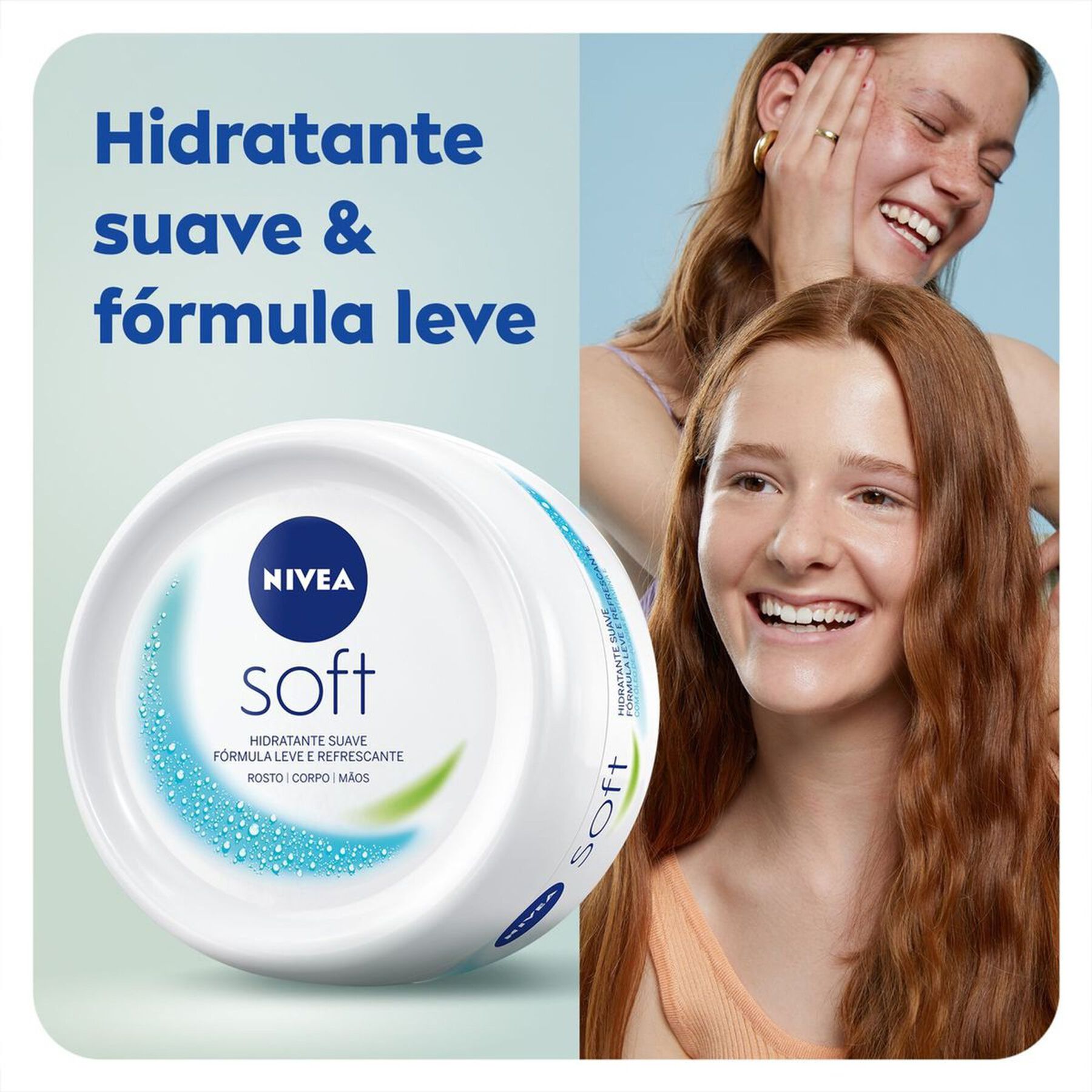 Hidratante Suave para Rosto, Corpo e M&atilde;os Nivea Soft Pote 98g&nbsp;