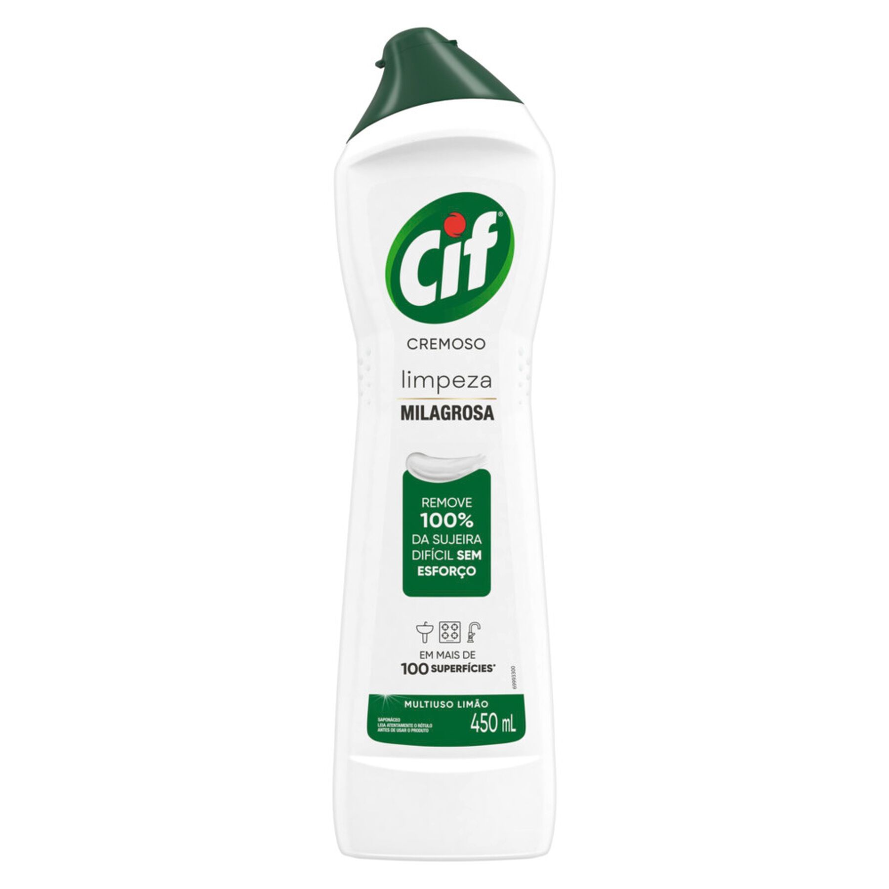 CIF Cremoso Limpeza Milagrosa produto de limpeza de casa milagroso CIF Limão remove 100% da sujeira difícil sem esforço 450 ml