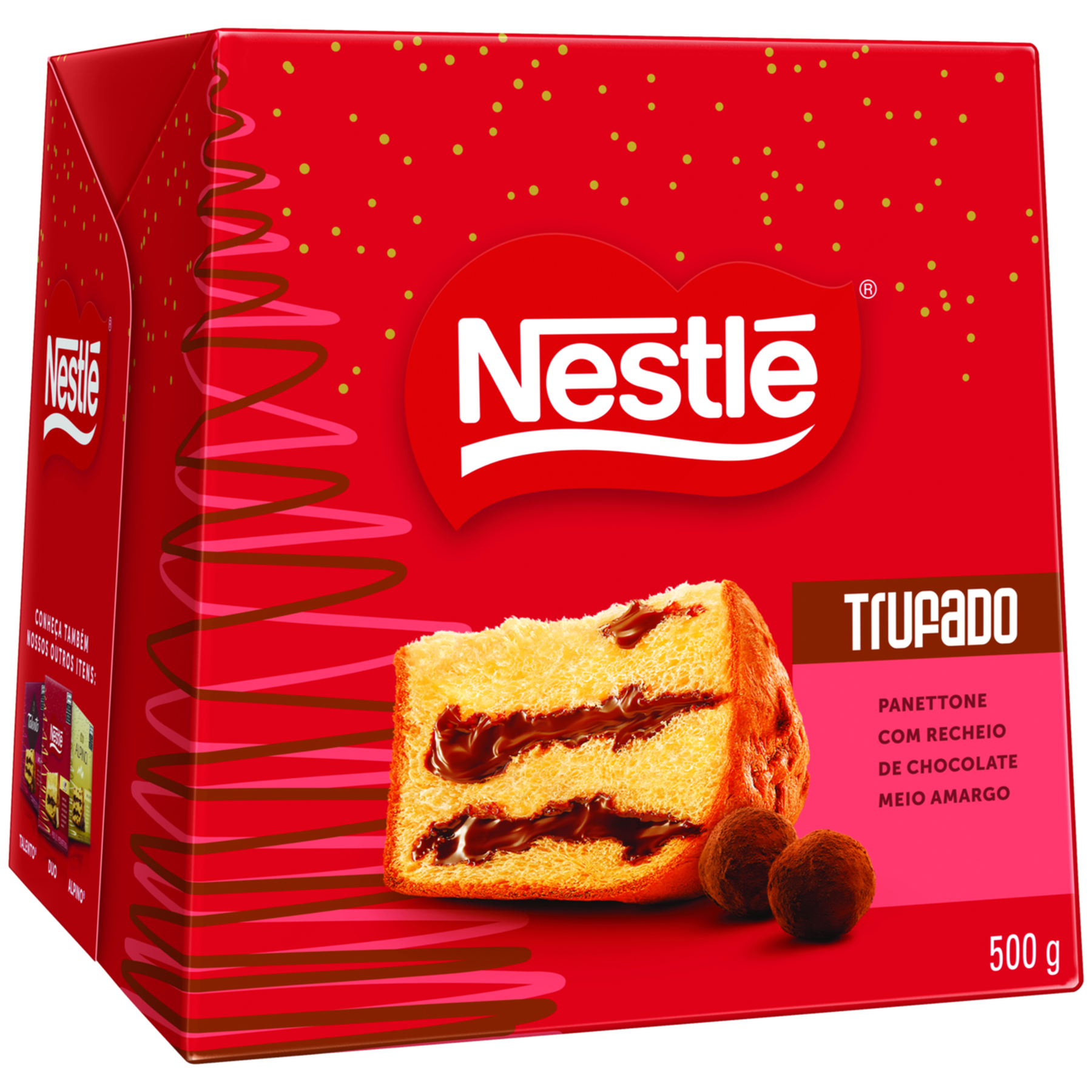 Panettone Trufado Recheio Chocolate Meio Amargo Nestlé Caixa 500g