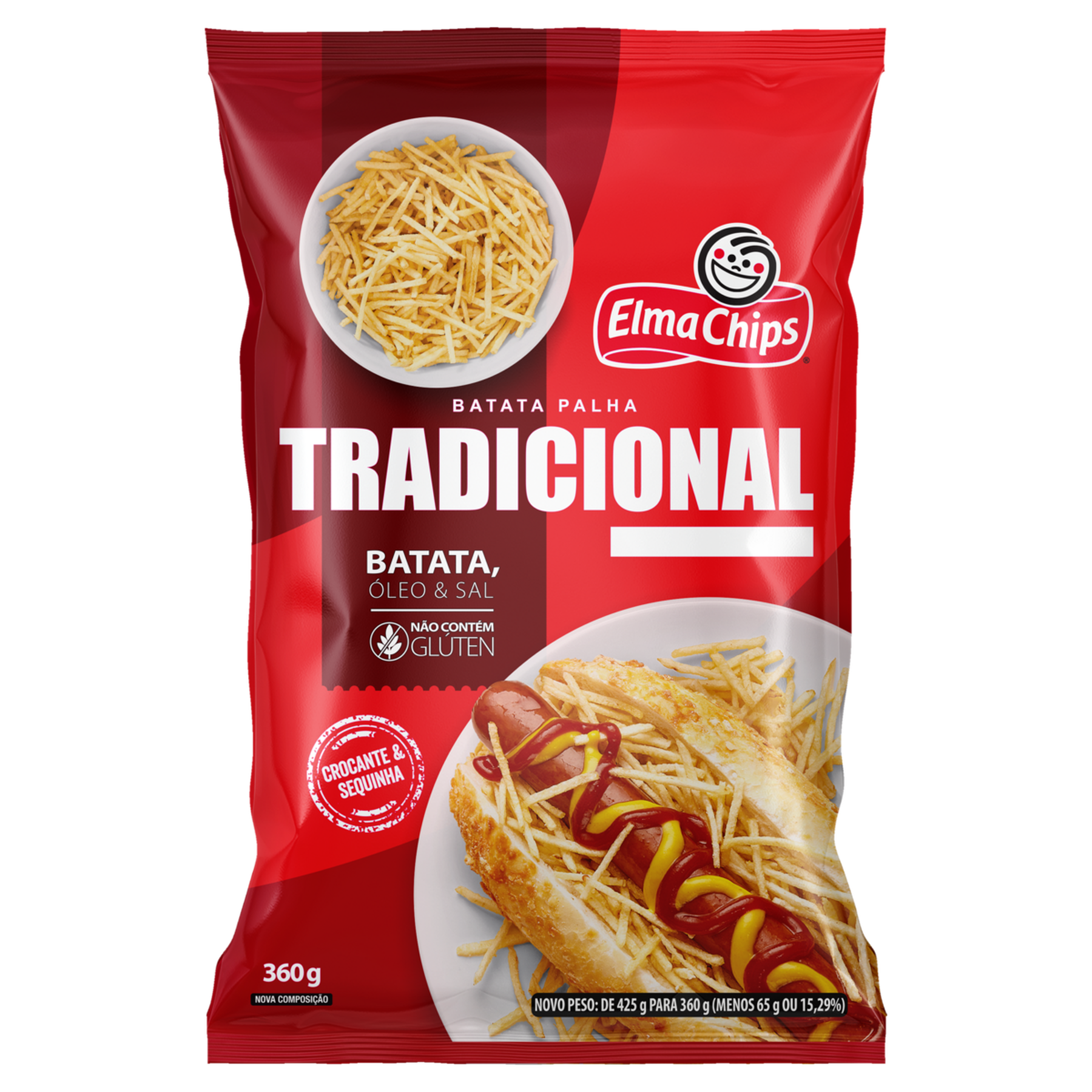 Batata Palha Tradicional Elma Chips Pacote 360g