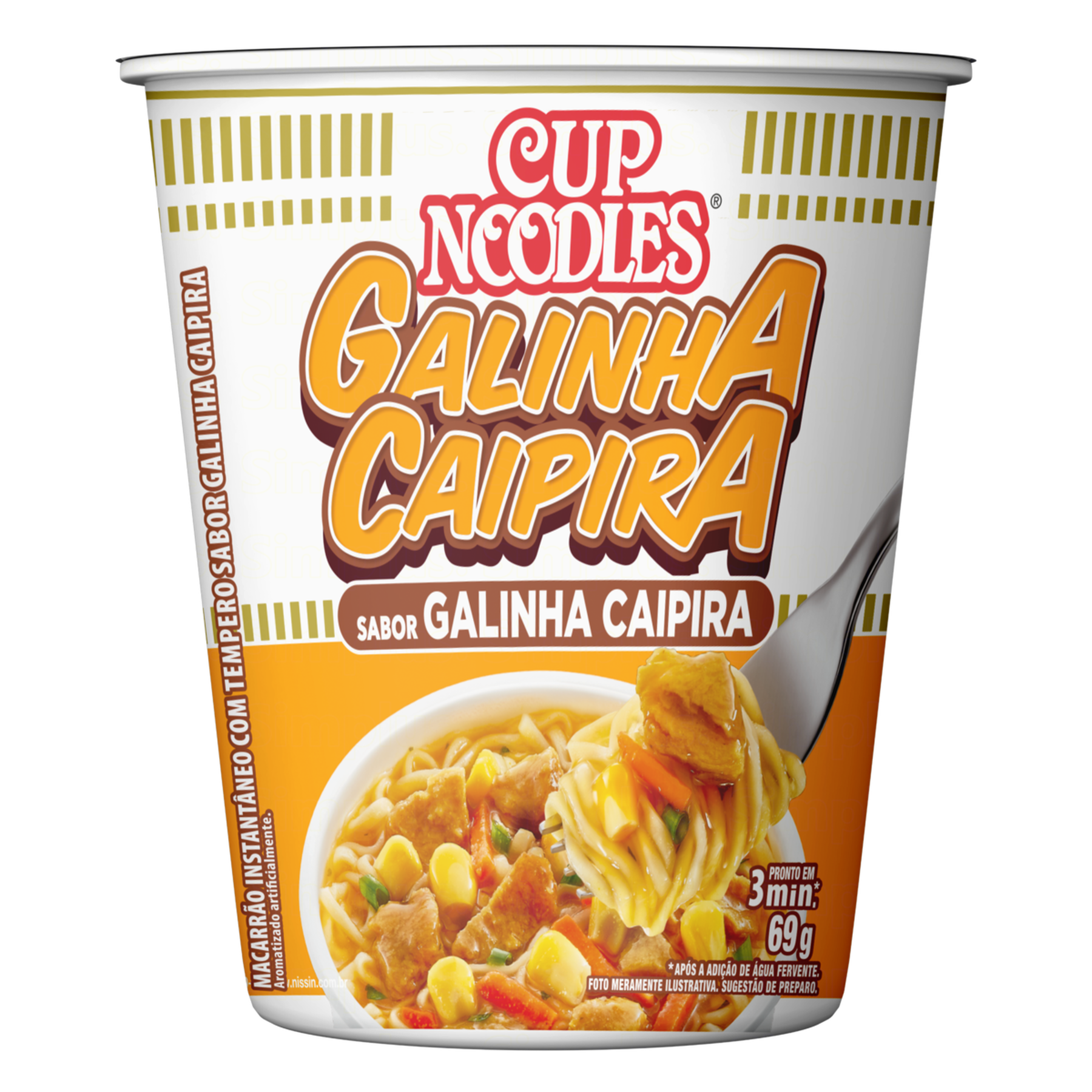 Macarrão Instantâneo Galinha Caipira Nissin Cup Noodles Copo 69g