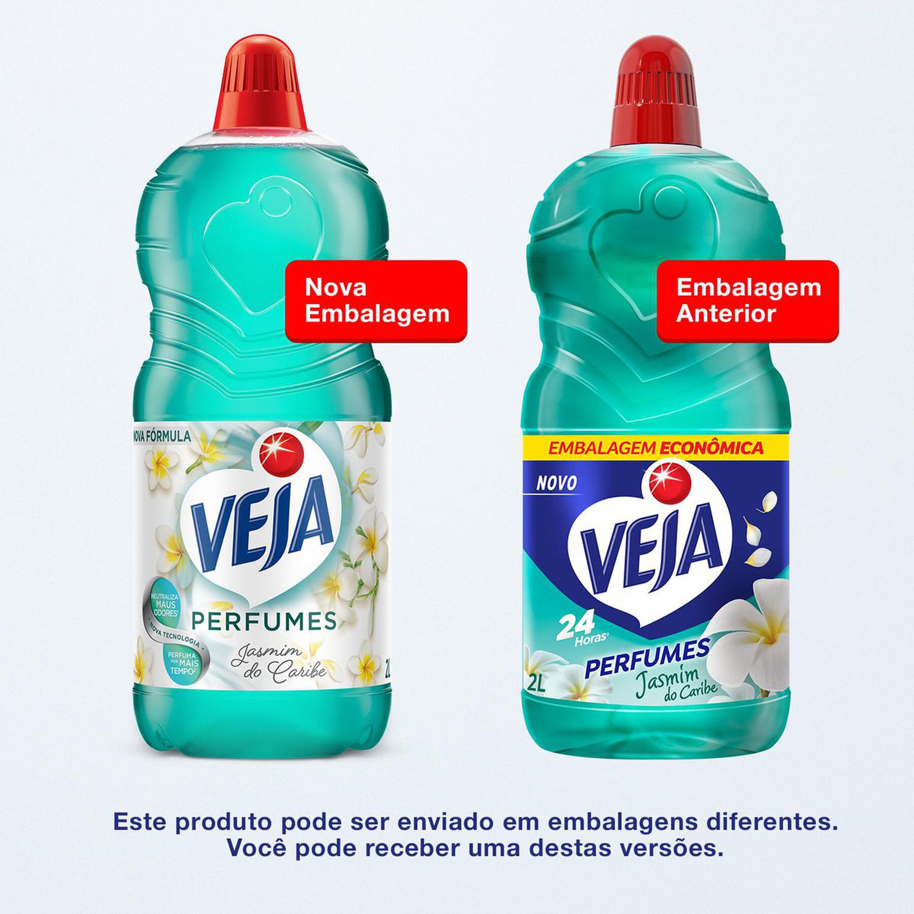 Limpador Perfumado Jasmim do Caribe Veja Perfumes Frasco 2l Embalagem Econômica