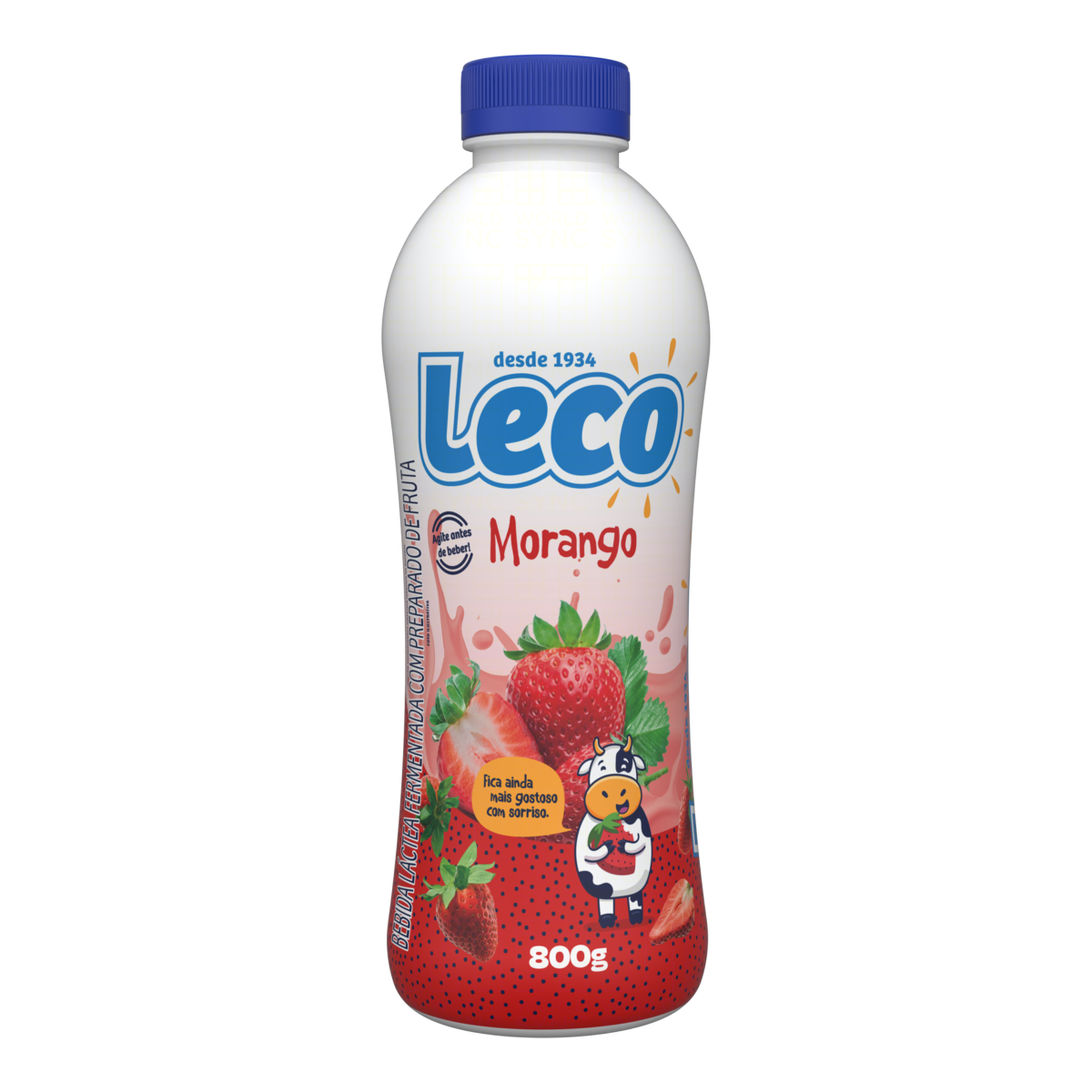 Bebida Láctea Fermentada Morango Leco Garrafa 800g