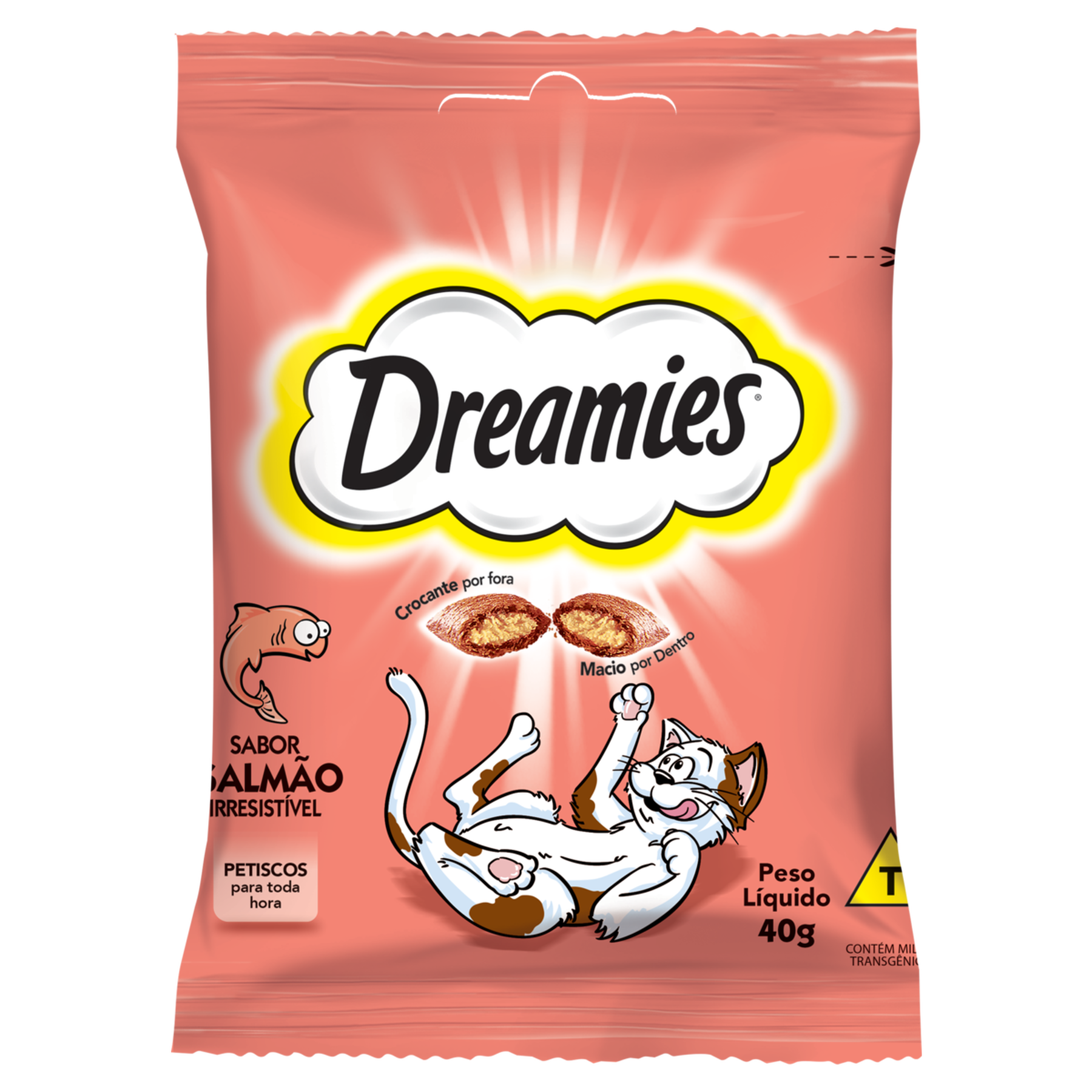 Petisco para Gatos Salmão Dreamies Pacote 40g