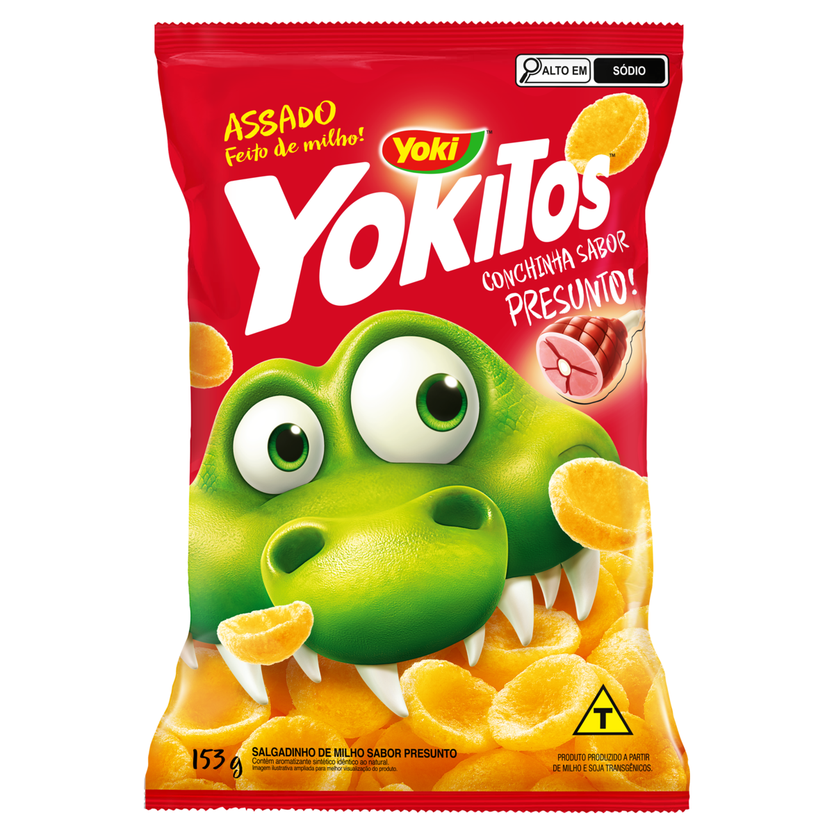 Salgadinho de Milho Conchinha Presunto Yokitos Yoki Pacote 153g