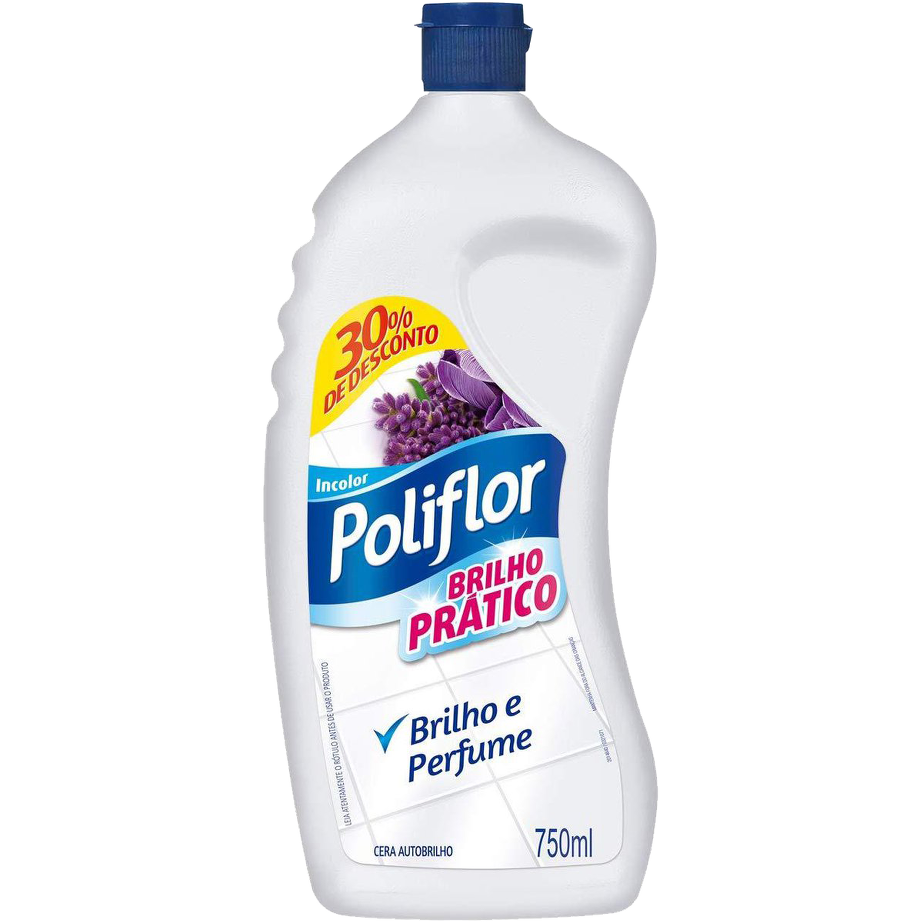 Cera Líquida Autobrilho Incolor Poliflor Brilho Prático Squeeze 750ml Grátis 30% de Desconto