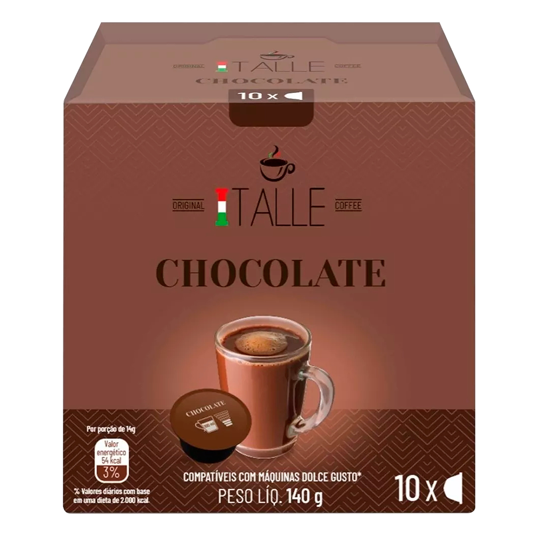 Cápsula Chocolate Dolce Gusto Italle Caixa C/10 Unidades