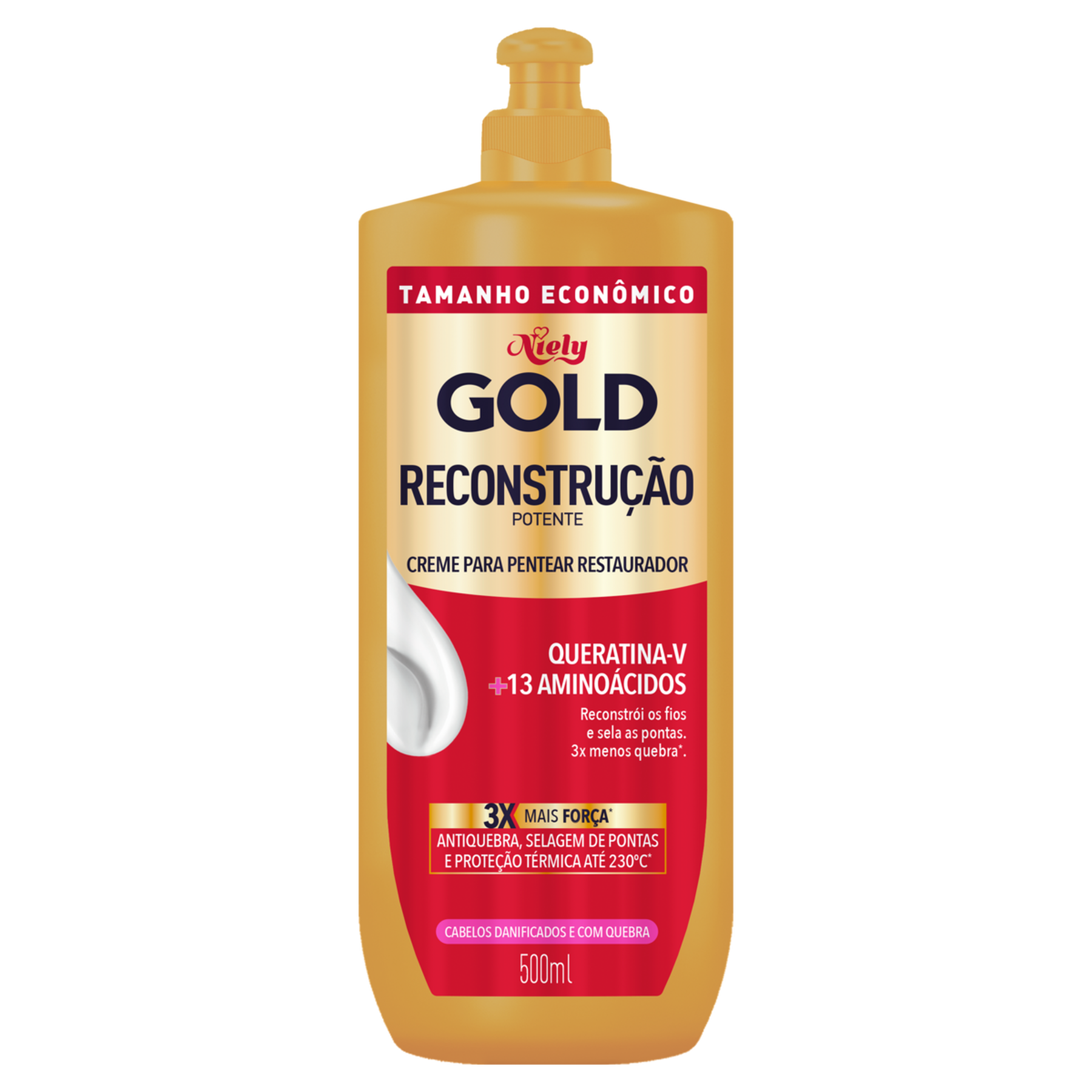 Creme para Pentear Restaurador Niely Gold Reconstrução Potente Frasco 500ml