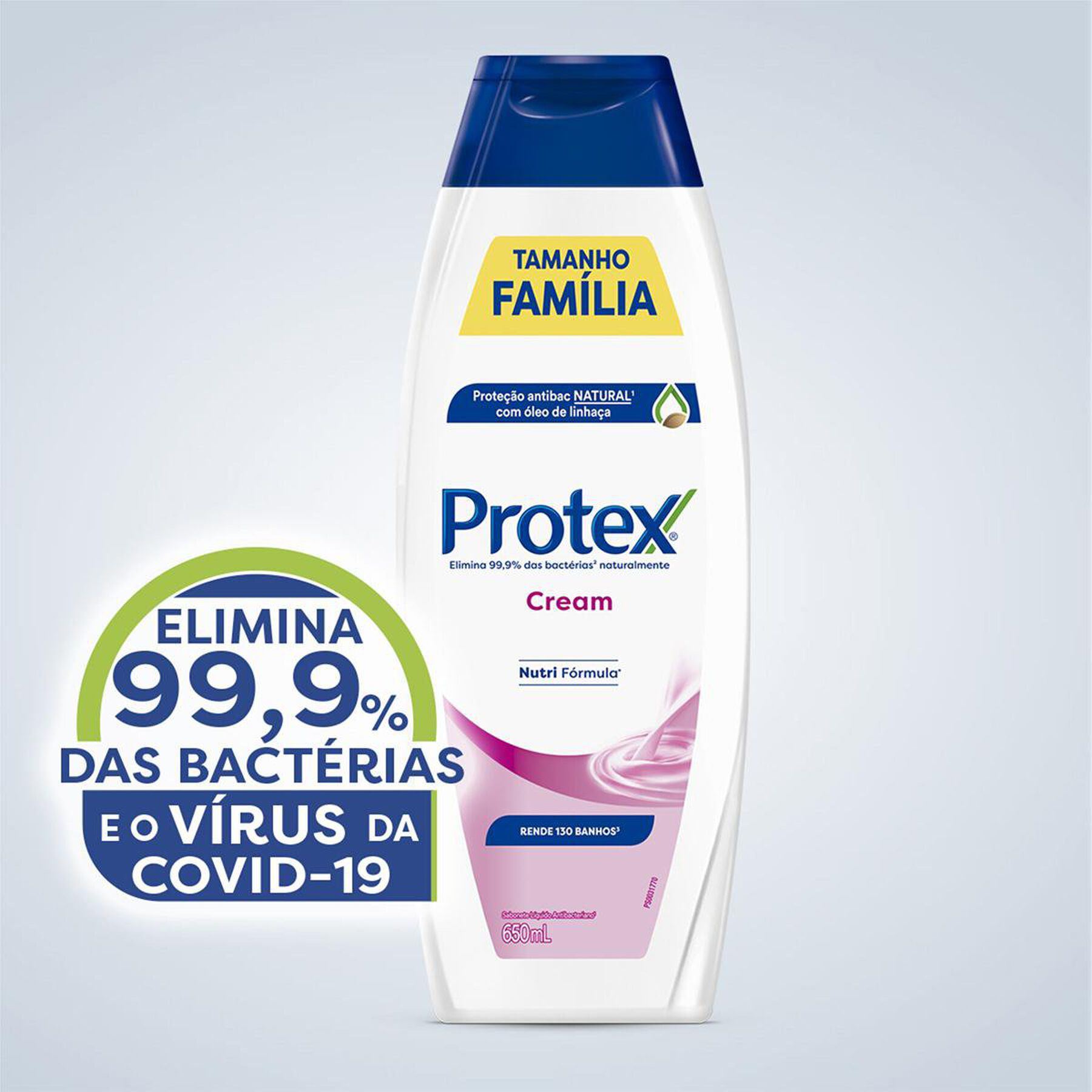 Sabonete Líquido Antibacteriano Cream Protex Frasco 650ml - Embalagem Tamanho Família
