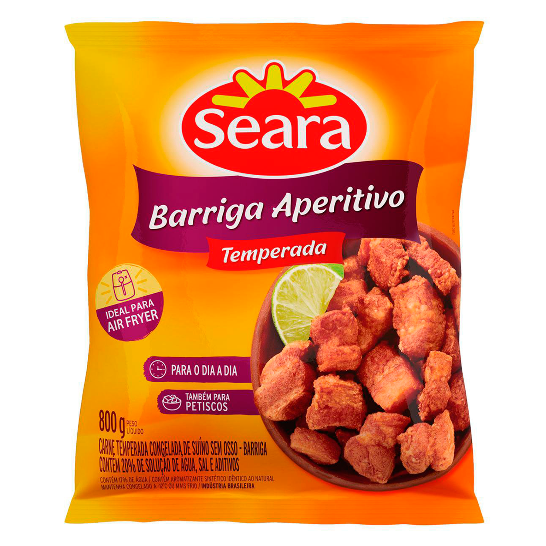 Barriga Su&iacute;na Aperitivo Temperado Seara Pacote 800g