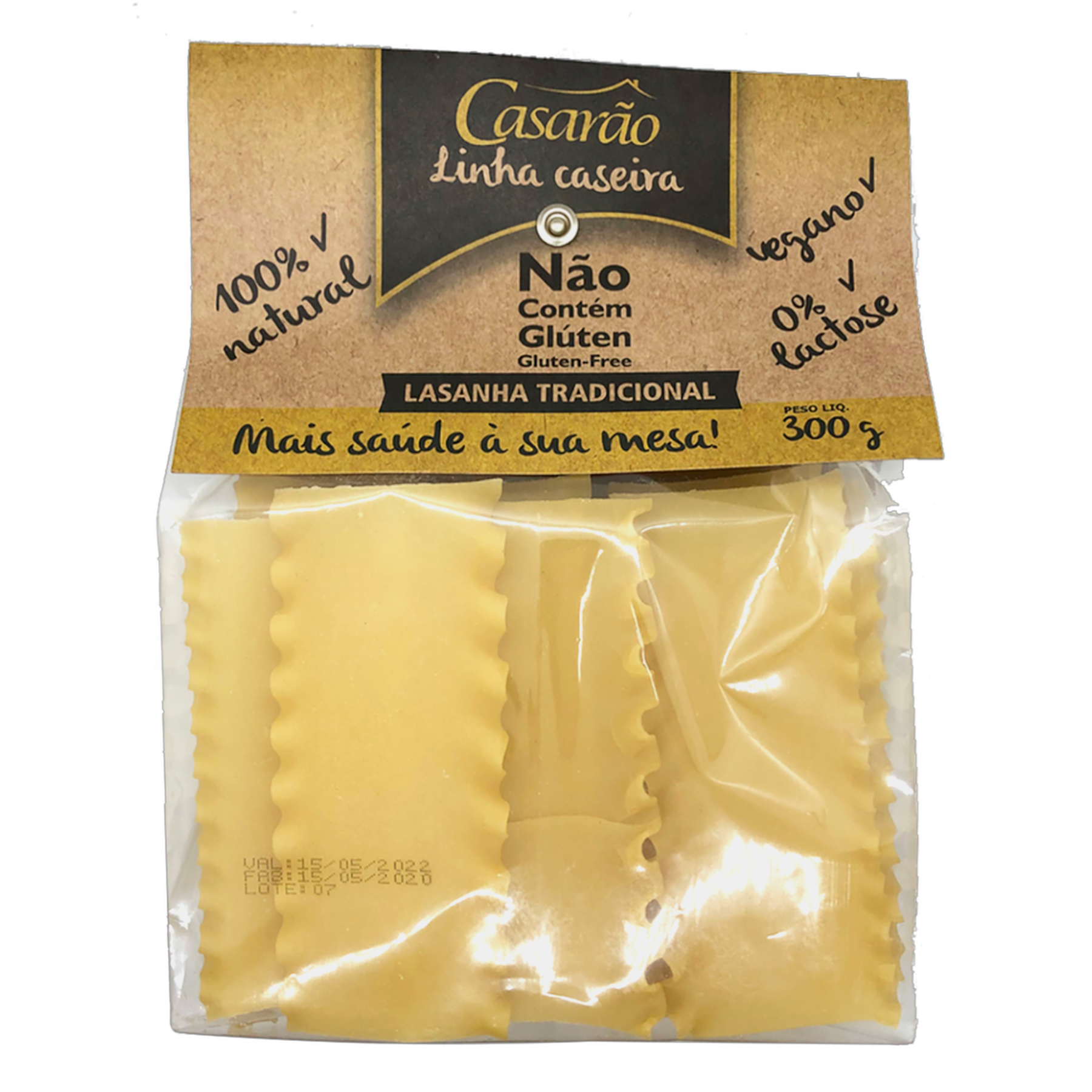 Lasanha Caseira Sem Gl&uacute;ten Casar&atilde;o 300g