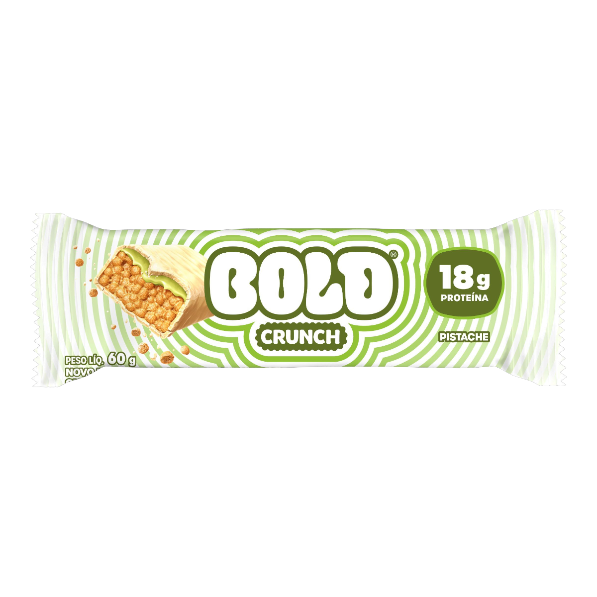 Barra de Prote&iacute;na Pistache Crunch Bold Pacote 60g