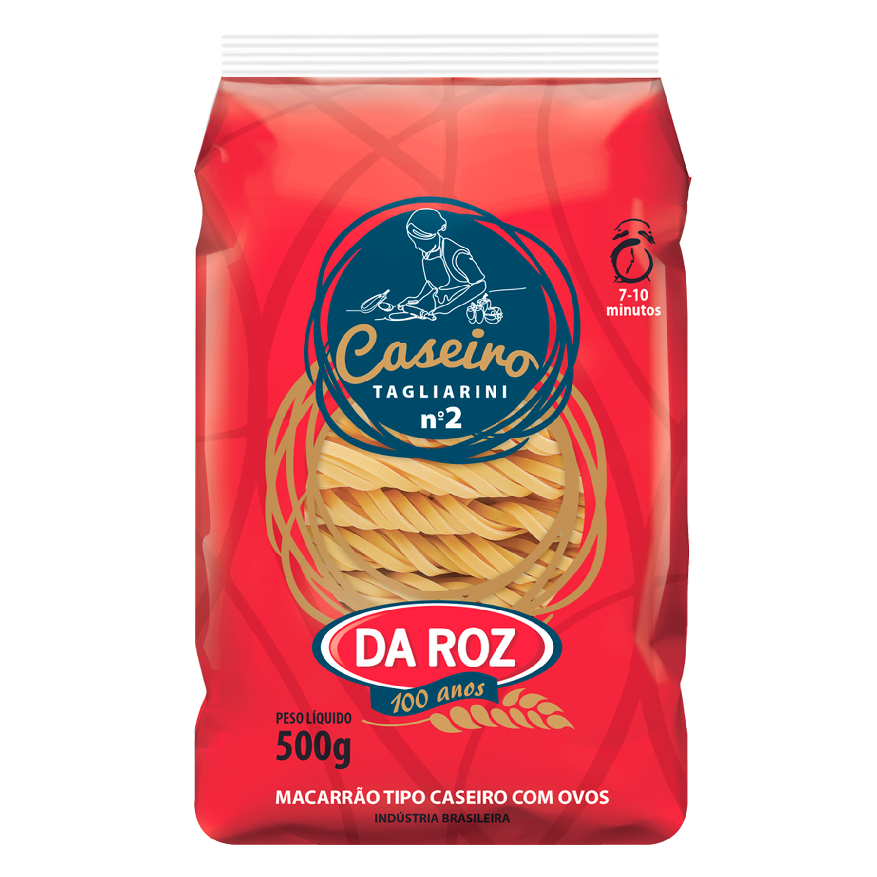 Macarrão Caseiro com Ovos Tagliarini N°2 Da Roz Pacote 500g