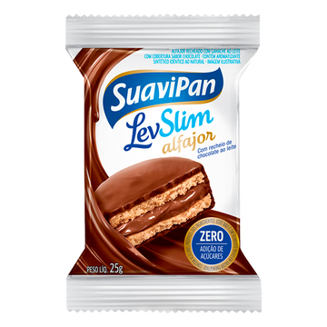 Alfajor com Recheio de Chocolate ao Leite SuaviPan LevSlim Pacote 25g