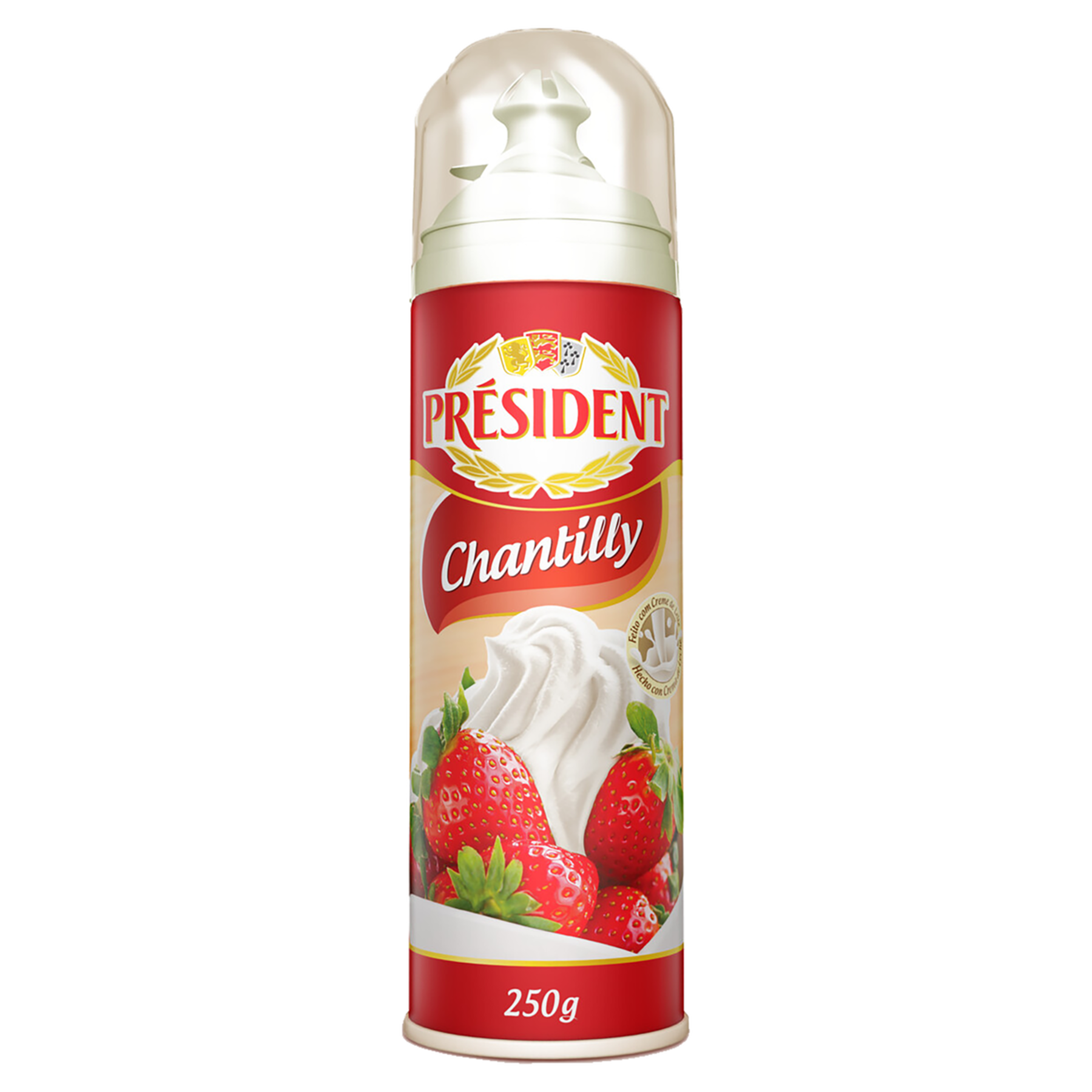 Creme Chantilly Spray Pr&eacute;sident Frasco 250g