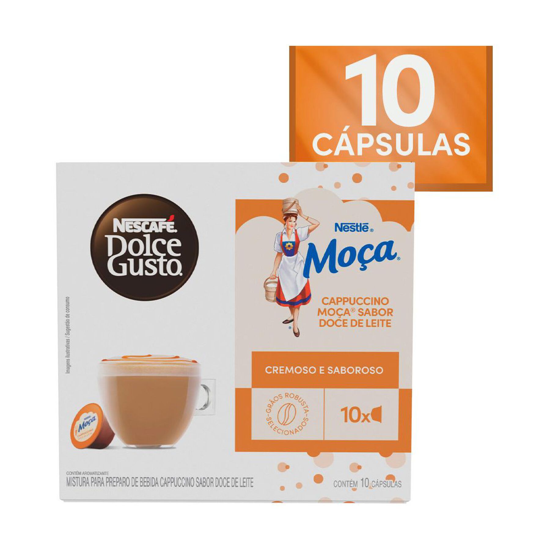 Cappuccino em Cápsula Doce de Leite Moça Dolce Gusto Nescafé Caixa C/10 Unidades
