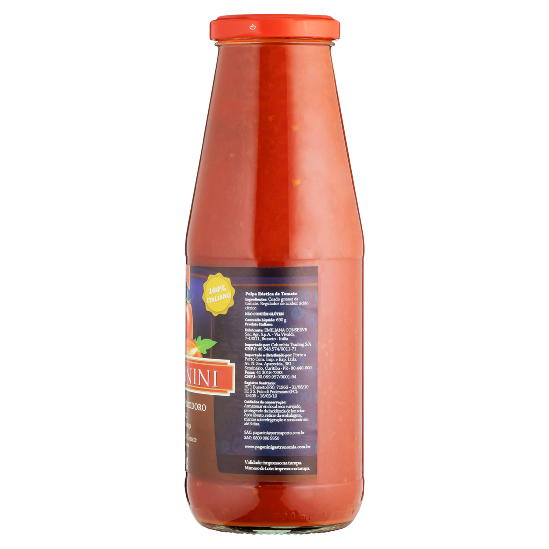 Polpa de Tomate R&uacute;stica Paganini Vidro 690g