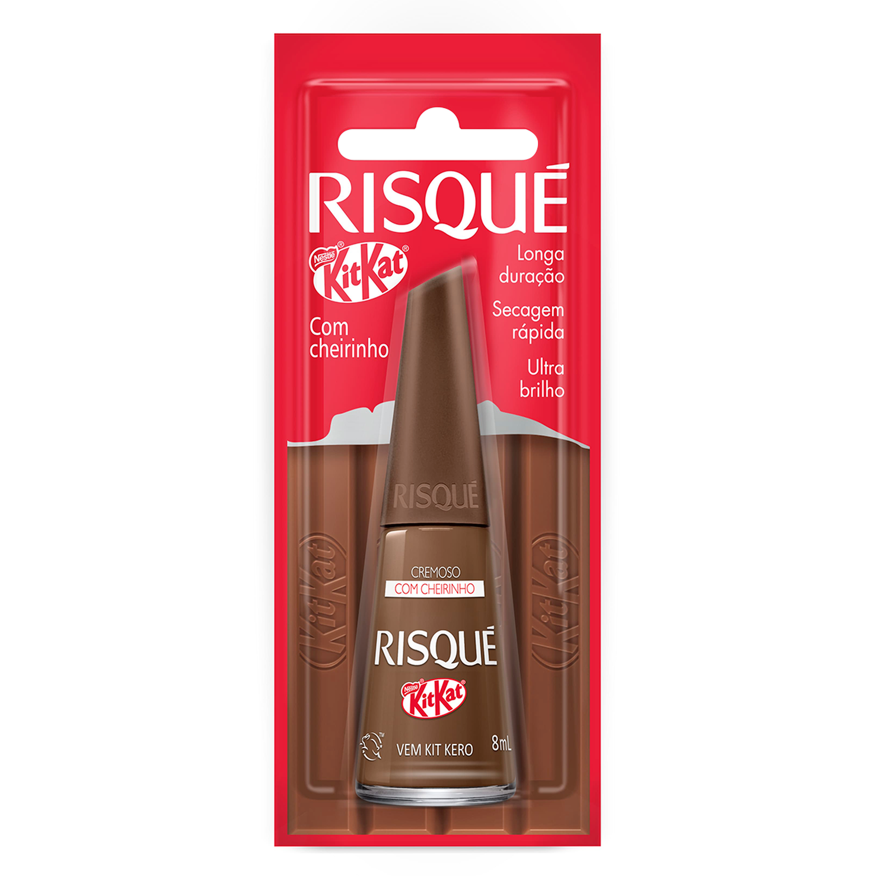Esmalte Risqu&eacute; Kitkat Cremoso Vem Kit Kero Frasco 8ml