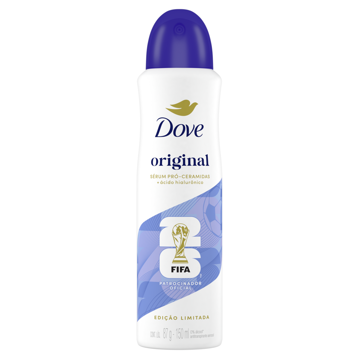 Antitranspirante Aerossol Original Dove 150ml Spray Edi&ccedil;&atilde;o Limitada FIFA 26