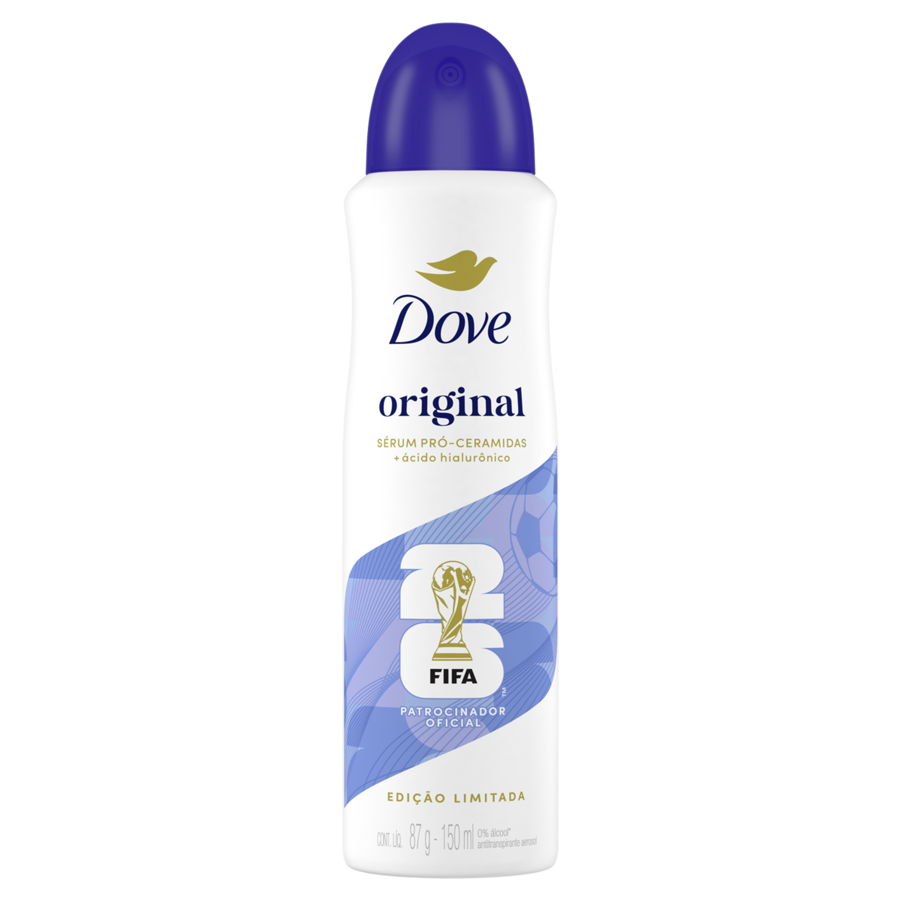 Antitranspirante Aerossol Original Dove 150ml Spray Edi&ccedil;&atilde;o Limitada FIFA 26